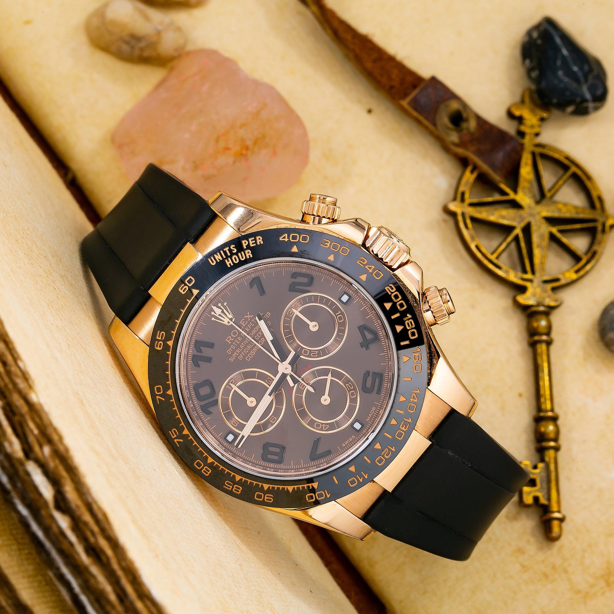 Rolex Daytona 116515 40MM Chocolate Dial With Black Leather Bracelet