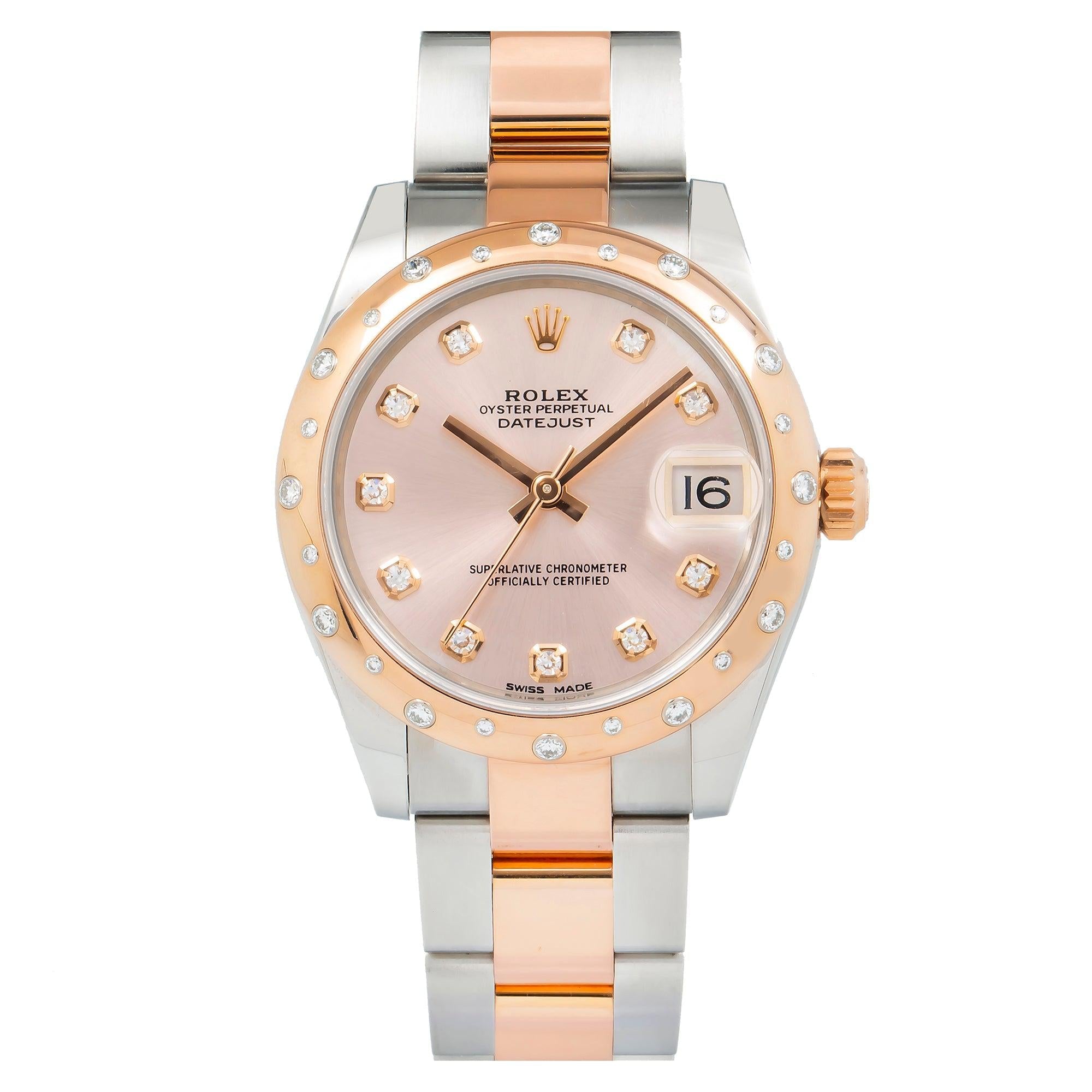 Rolex Lady-Datejust 178341 31MM Rose Gold Diamond Dial And Bezel With Two Tone Jubilee Bracelet