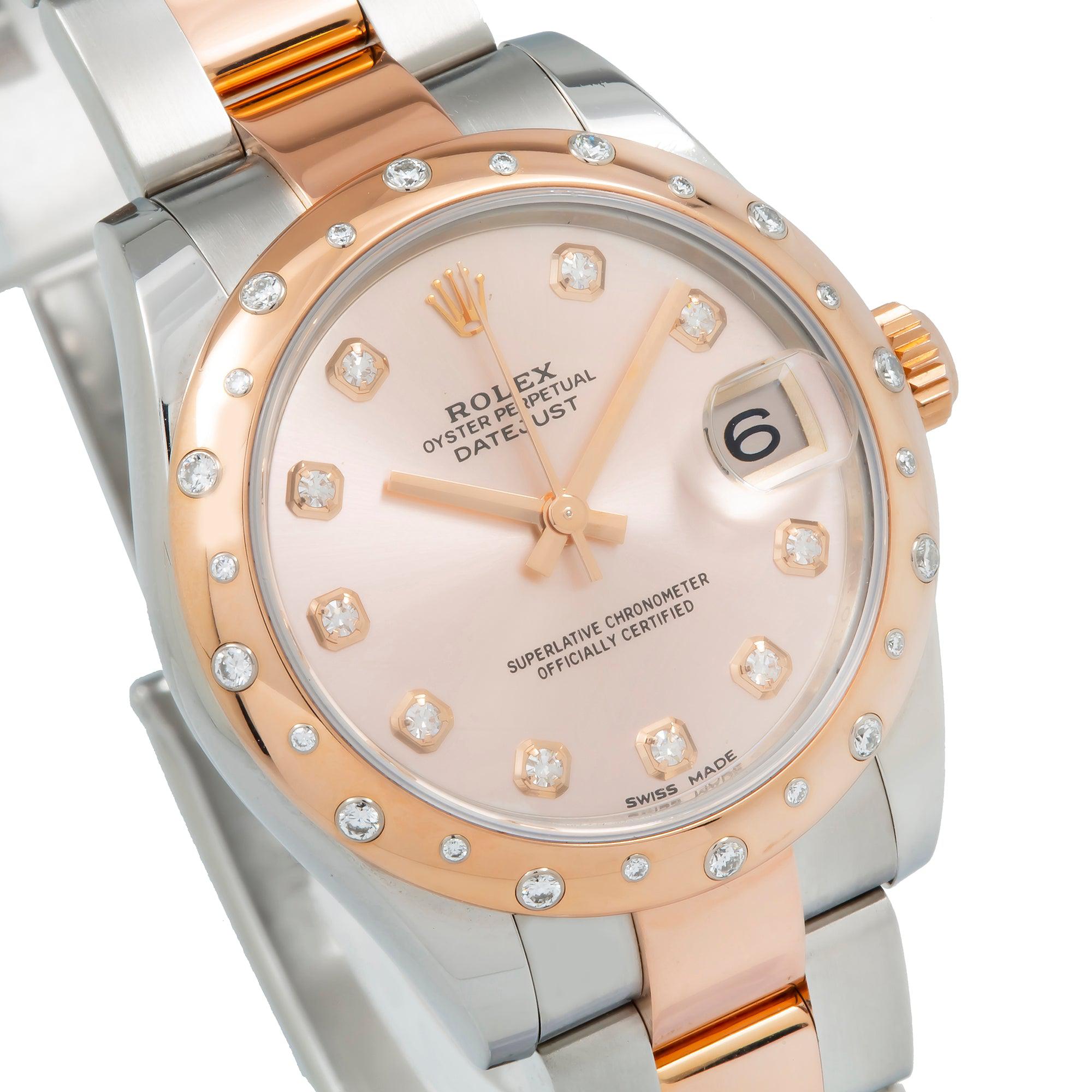 Rolex Lady-Datejust 178341 31MM Rose Gold Diamond Dial And Bezel With Two Tone Jubilee Bracelet