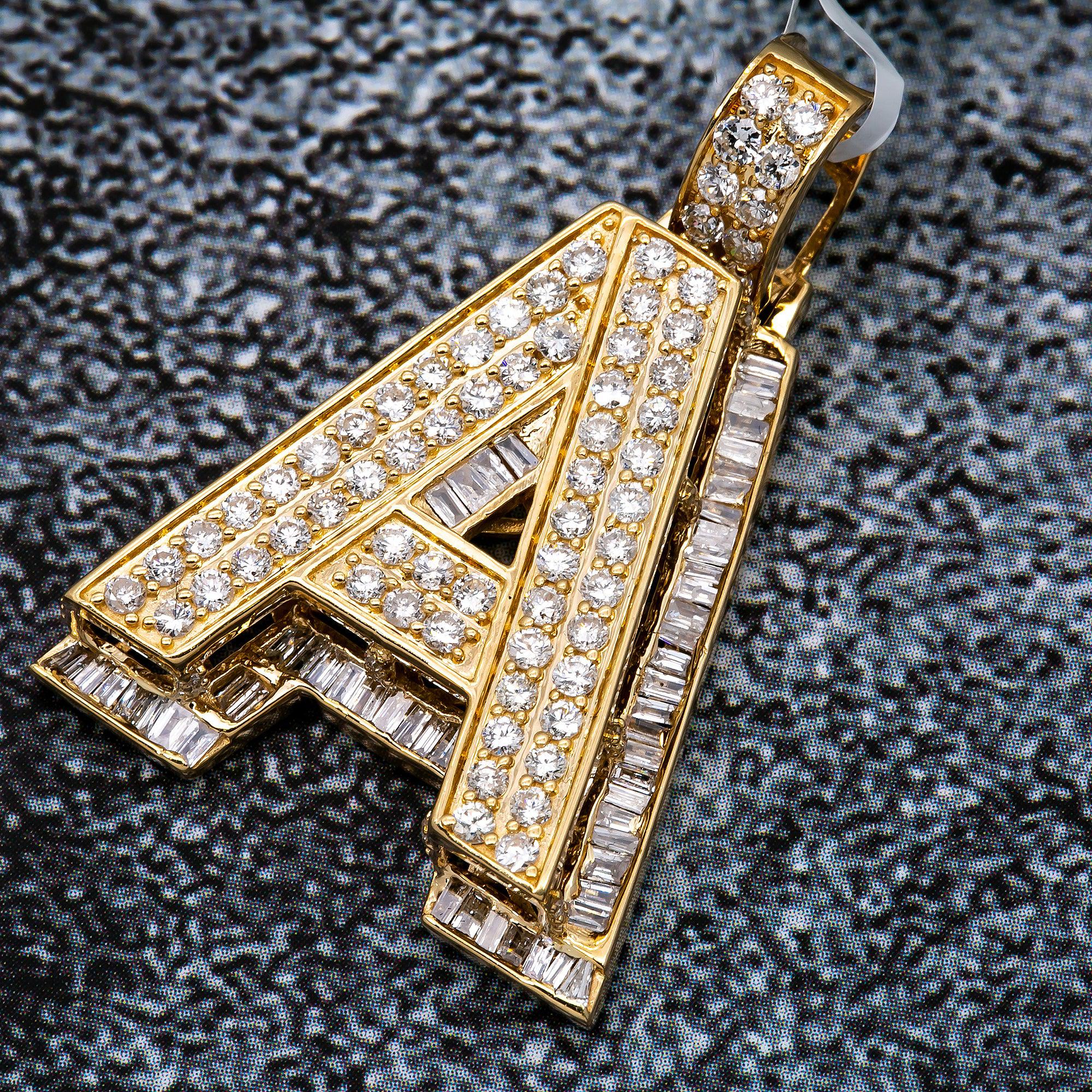 UNISEX DIAMOND INITIAL A PENDANT WITH 1.87CT DIAMONDS