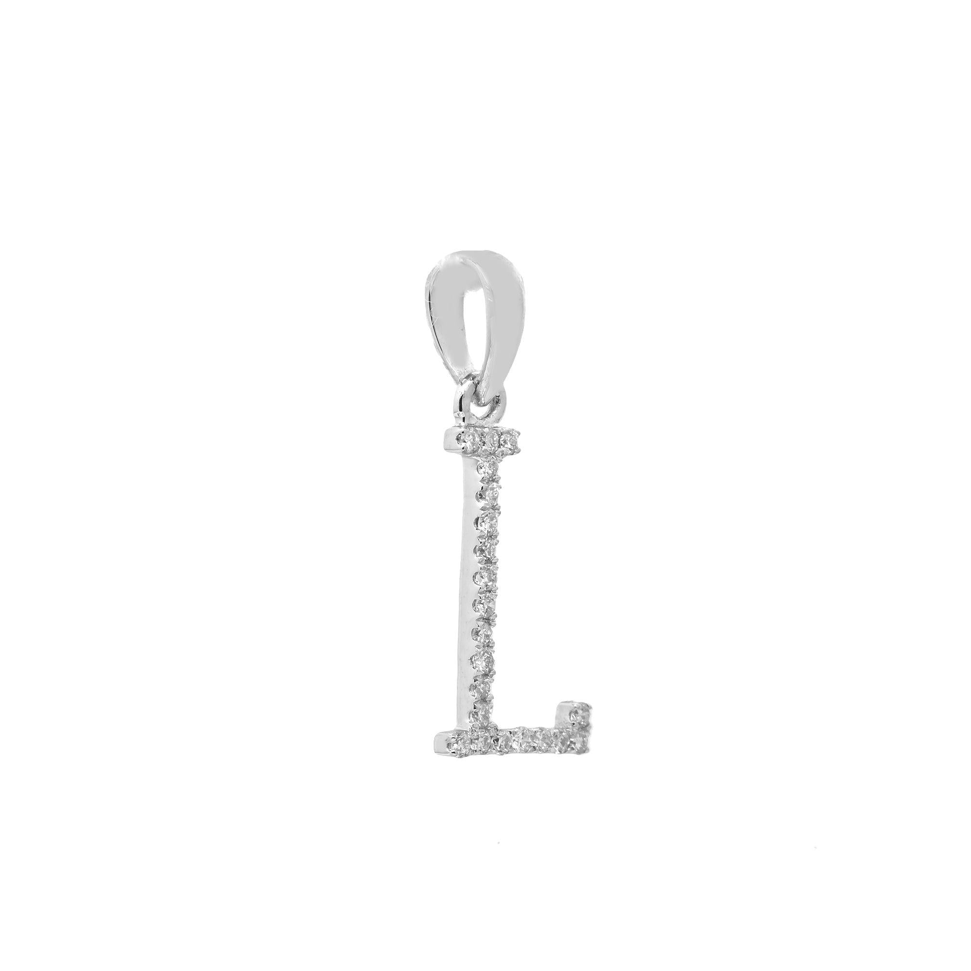 14K GOLD DIAMOND INITIAL L PENDANT 0.12 CT
