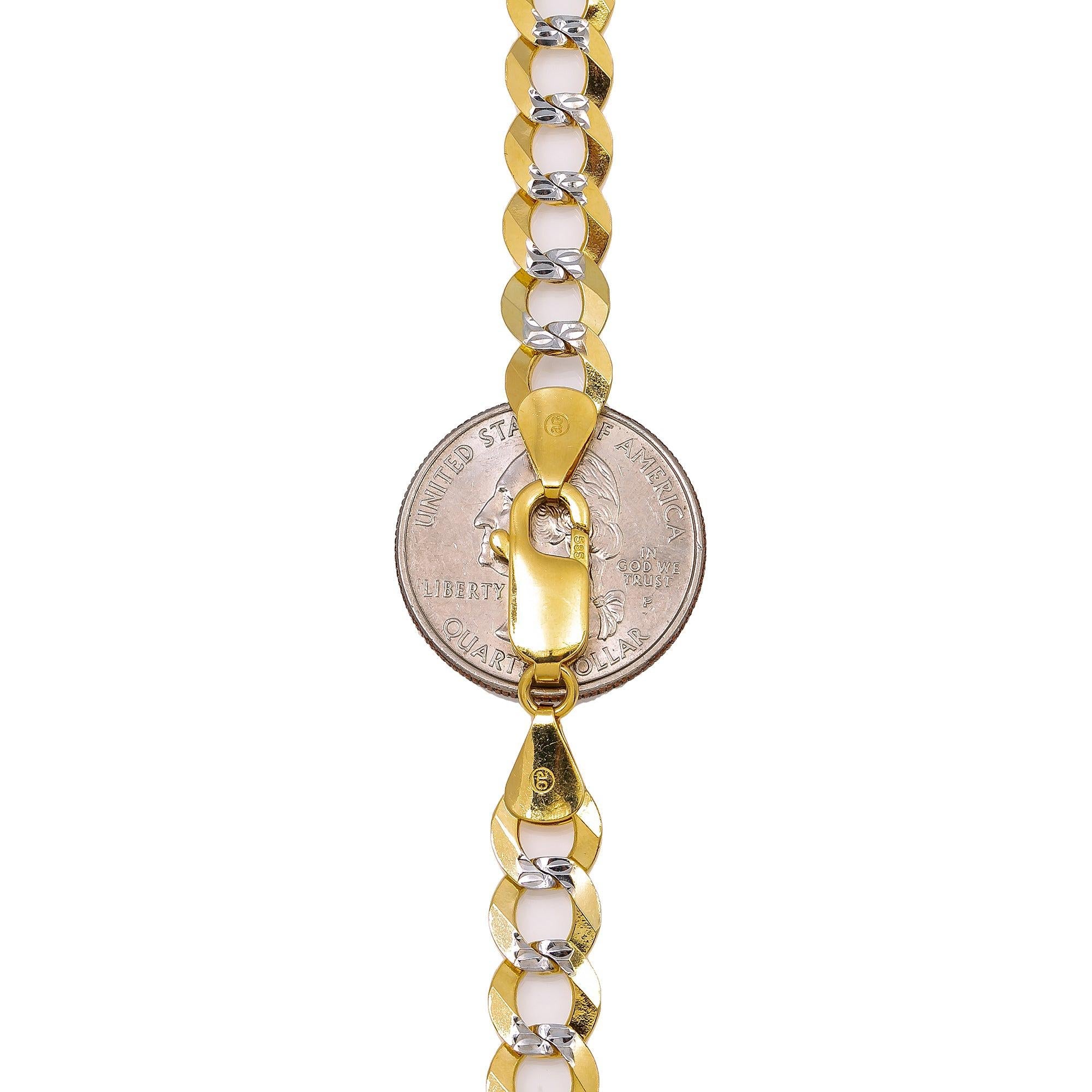 14K SOLID YELLOW GOLD 10MM DIAMOND CUT OPEN CUBAN LINK CHAIN AVAILABLE IN SIZES 18"-26"