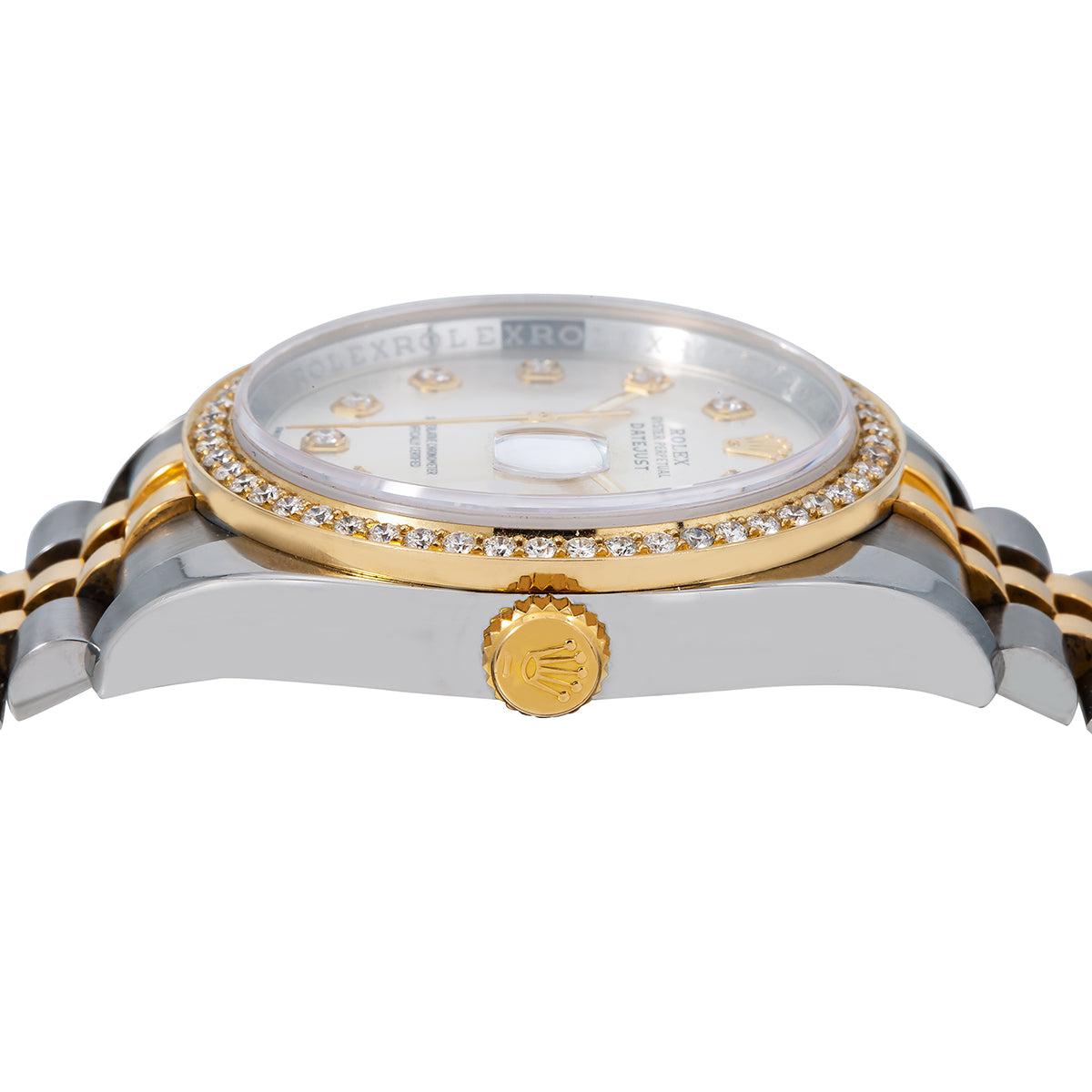 Rolex Datejust Diamond Watch, 116233 36mm, Silver Mother of Pearl Dial With 1.40 CT Diamonds