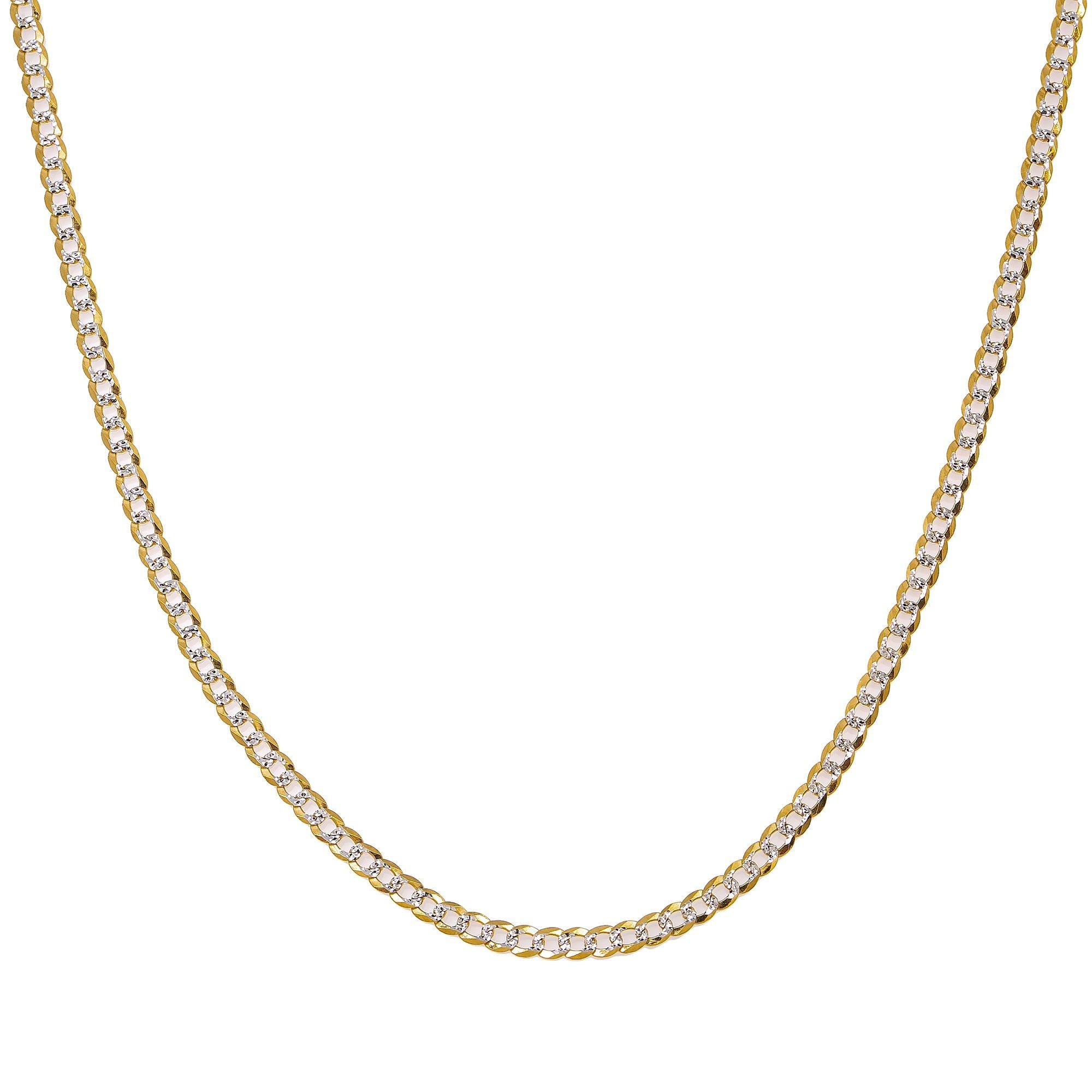 14K Hollow Yellow Gold Diamond Cut 3mm Open Cuban Link Chain Available In Sizes 18"-26"