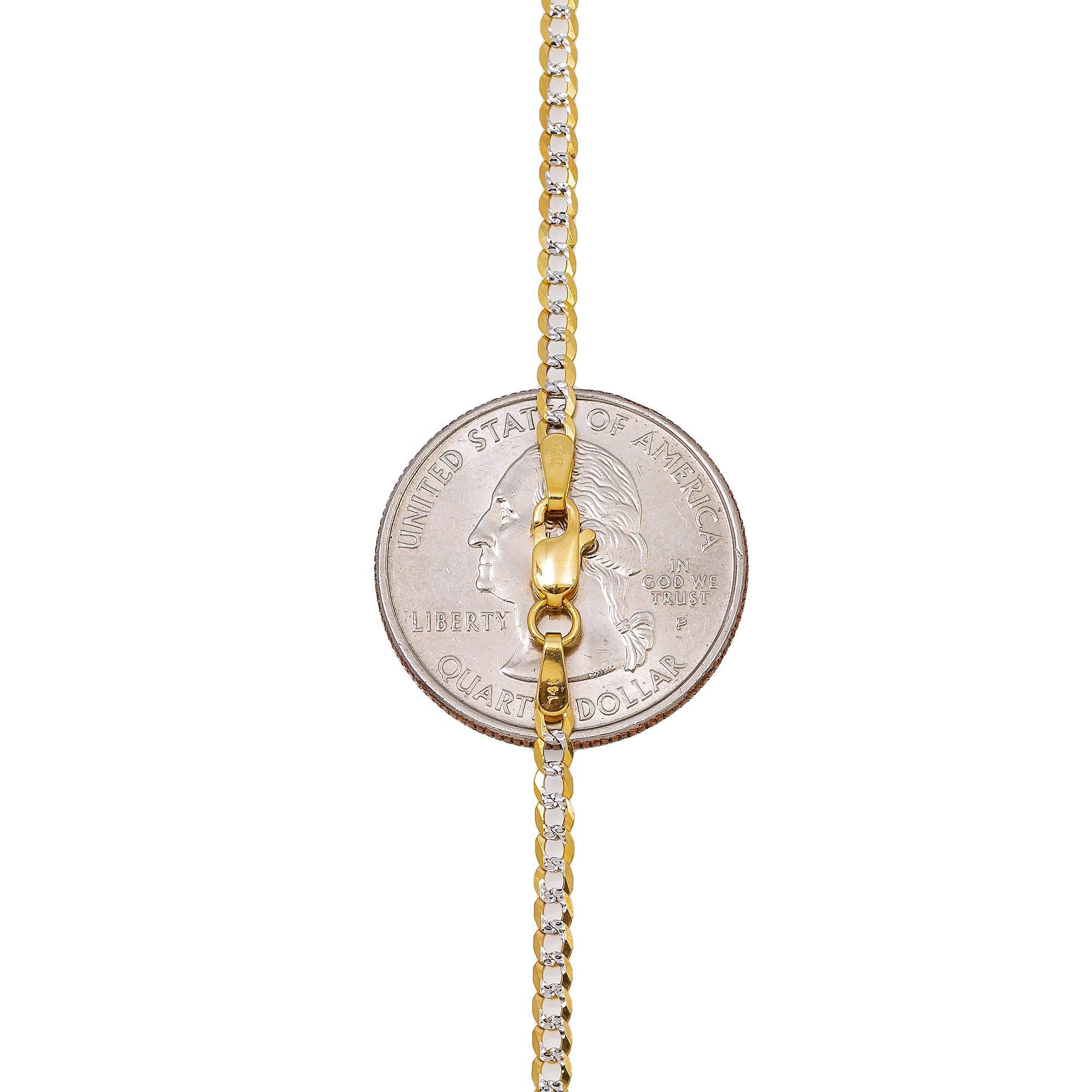 14K Hollow Yellow Gold Diamond Cut 3mm Open Cuban Link Chain Available In Sizes 18"-26"