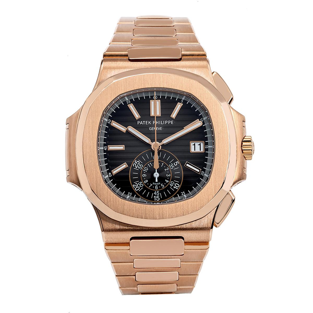 Patek Philippe Nautilus 5980/1R-001 40.5MM Black Dial With Rose Gold Bracelet