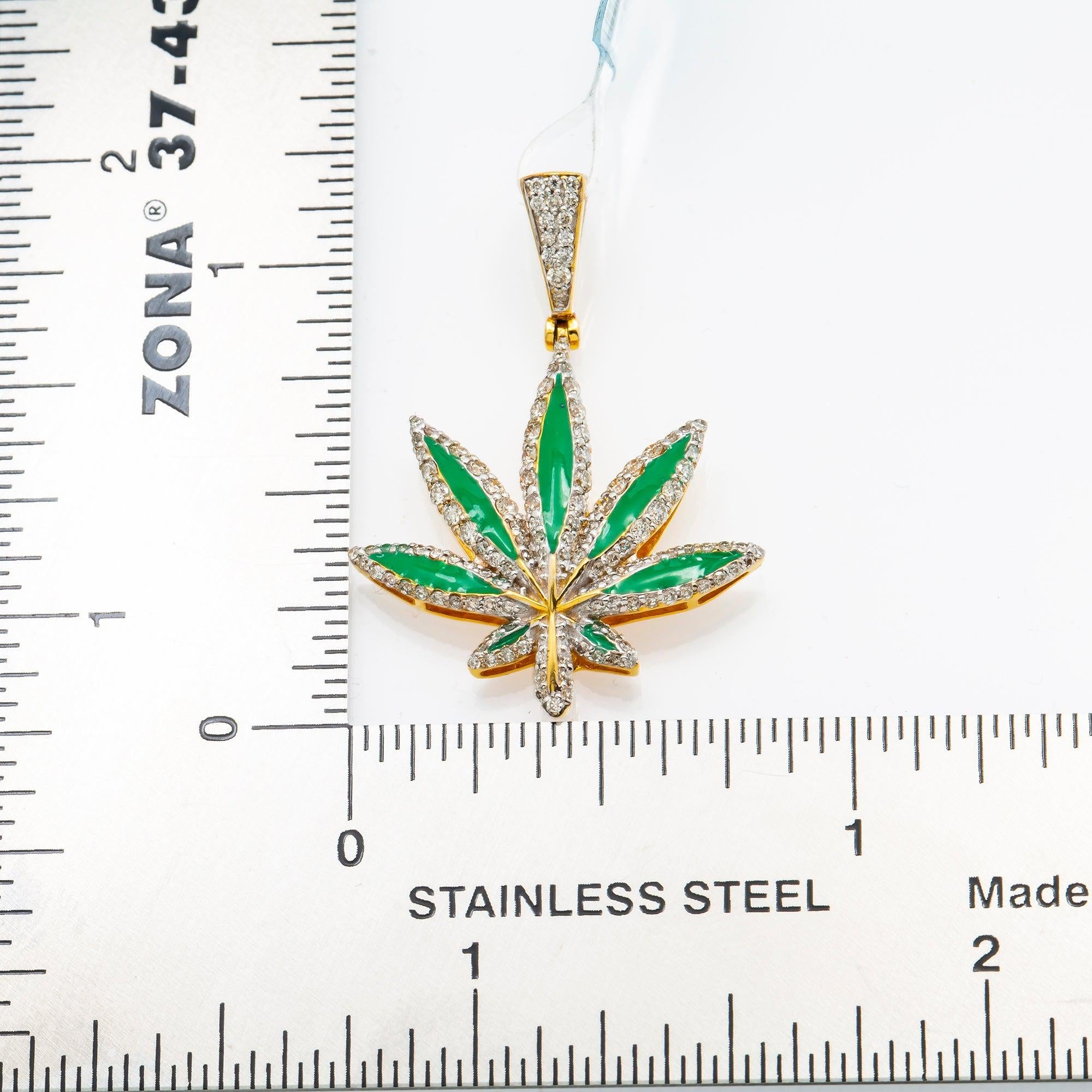 10K GOLD DIAMOND HERBAL MEDICINE PENDANT 0.55 CT