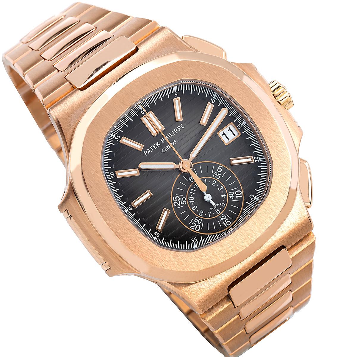 Patek Philippe Nautilus 5980/1R-001 40.5MM Black Dial With Rose Gold Bracelet