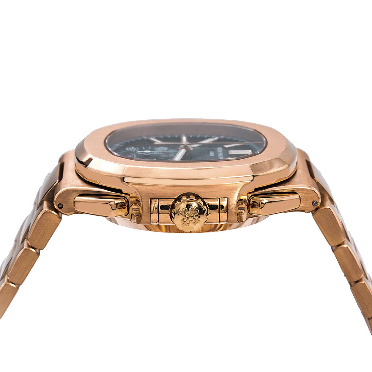 Patek Philippe Nautilus 5980/1R-001 40.5MM Black Dial With Rose Gold Bracelet