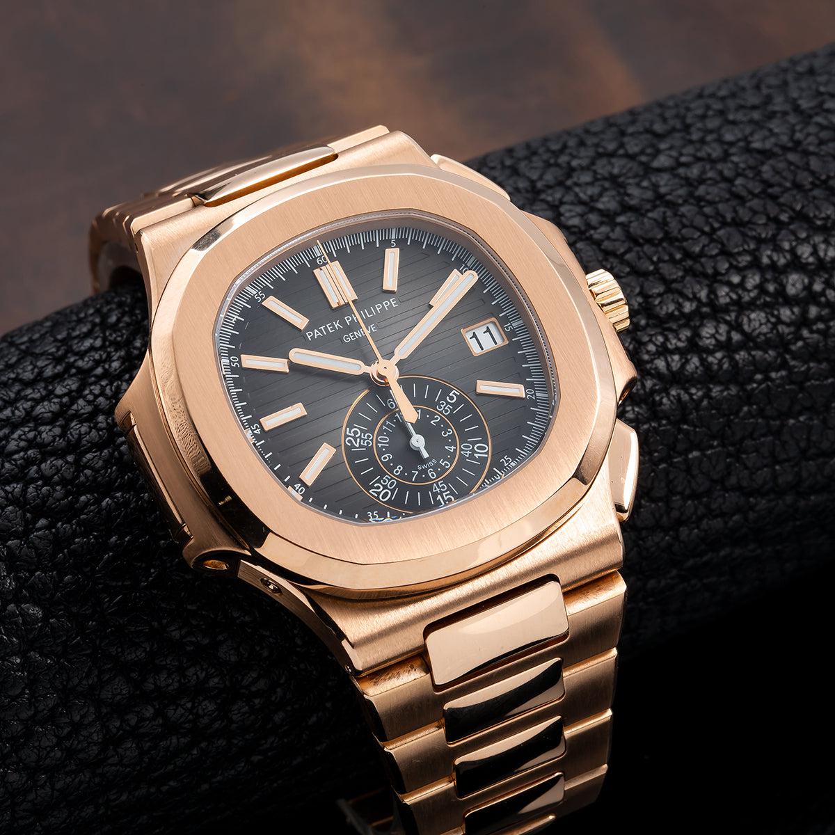Patek Philippe Nautilus 5980/1R-001 40.5MM Black Dial With Rose Gold Bracelet
