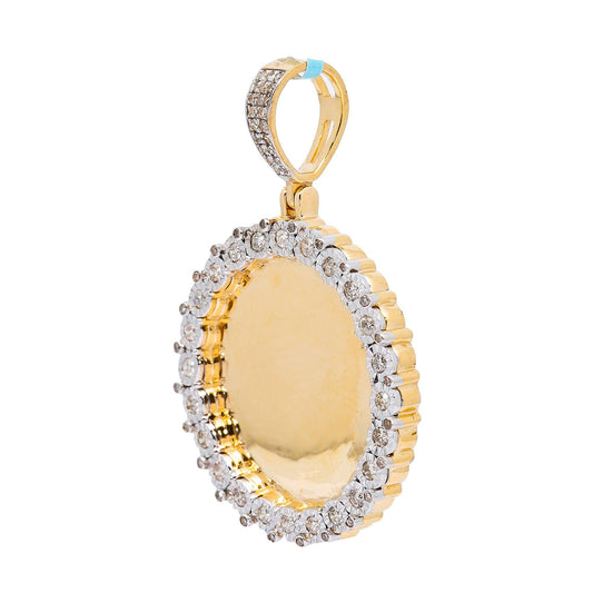 10K YELLOW GOLD PICTURE PENDANT WITH  WITH 0.54 CT  BAGUETTE DIAMONDS