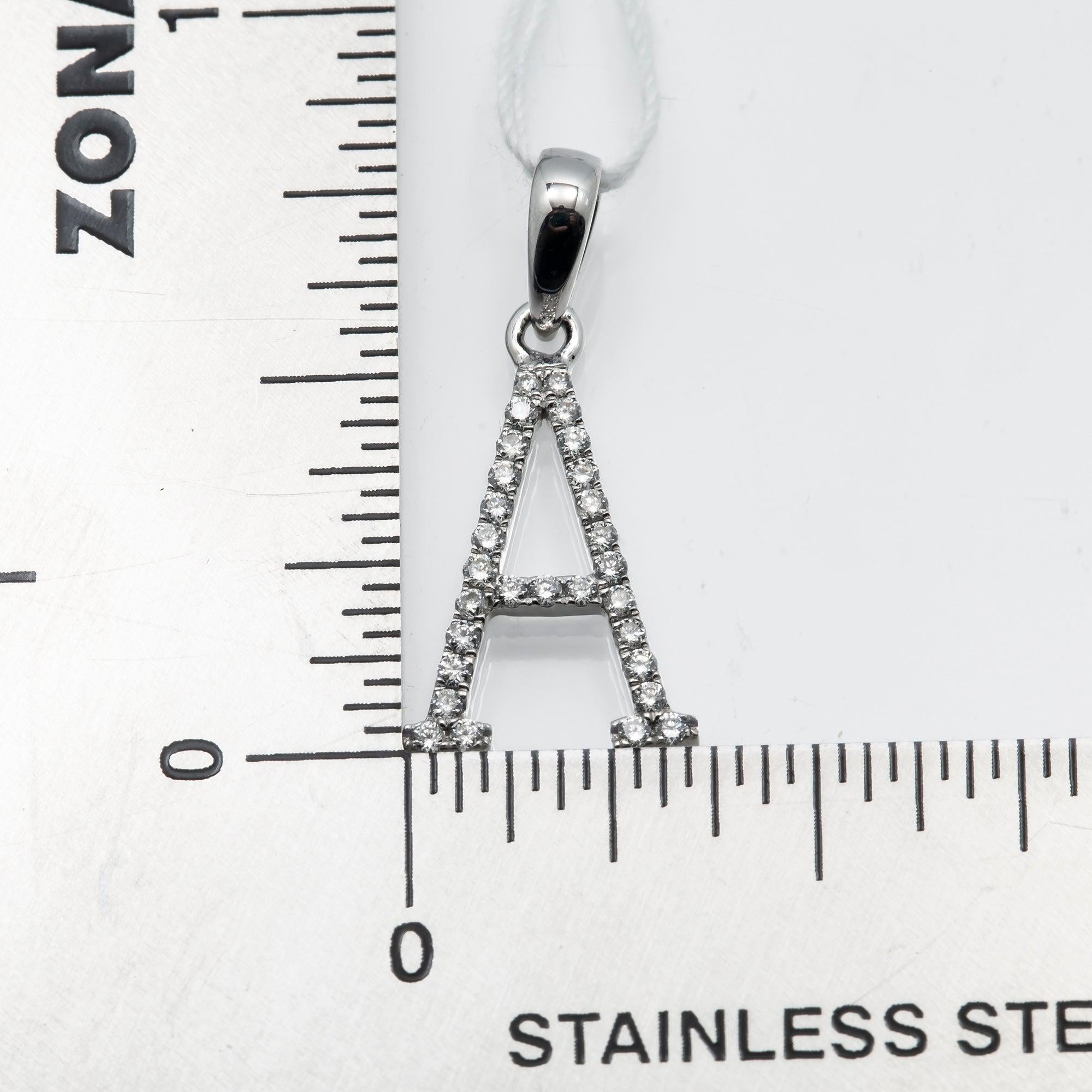 14K GOLD DIAMOND INITIAL A PENDANT 0.15 CT