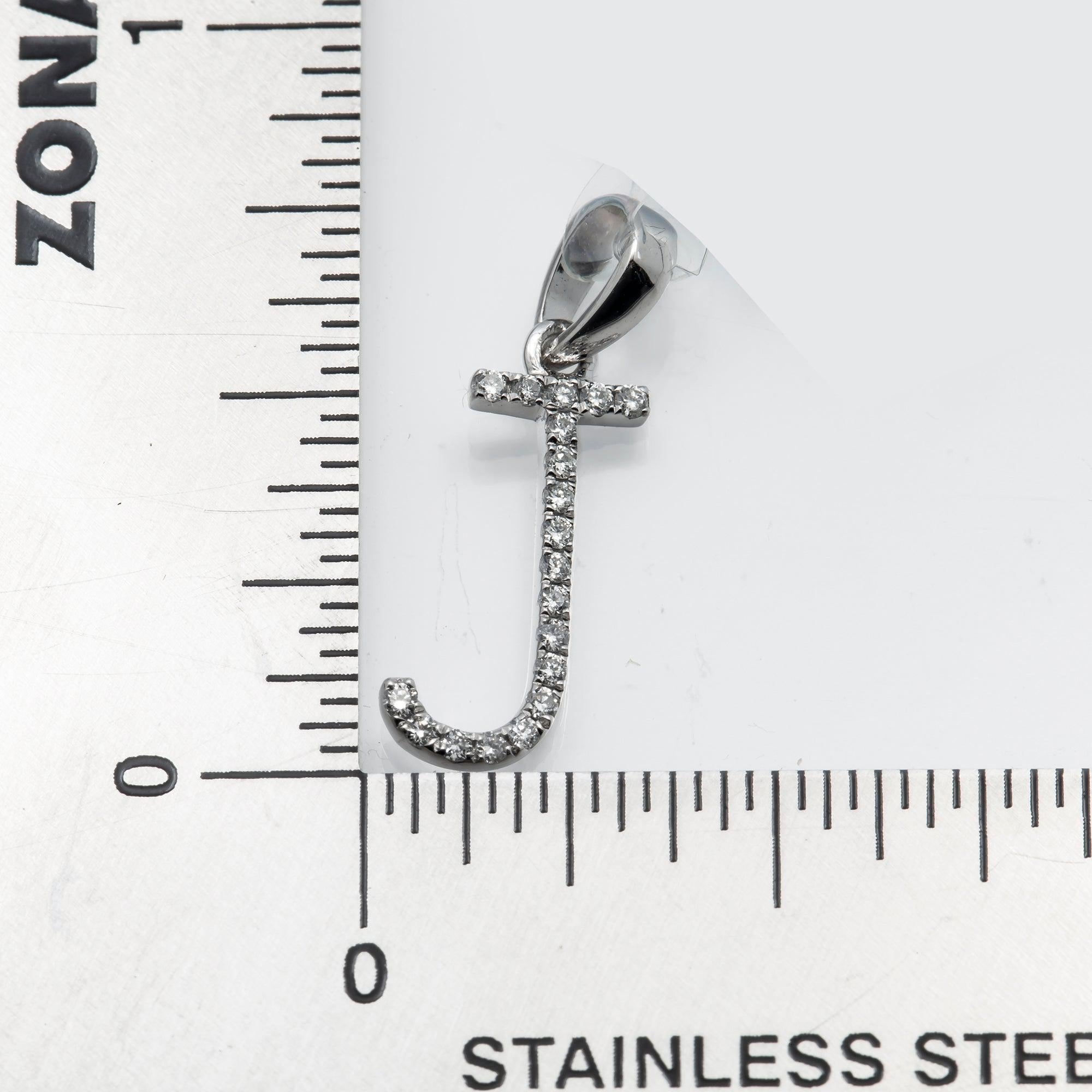 14K GOLD DIAMOND INITIAL J PENDANT 0.10 CT