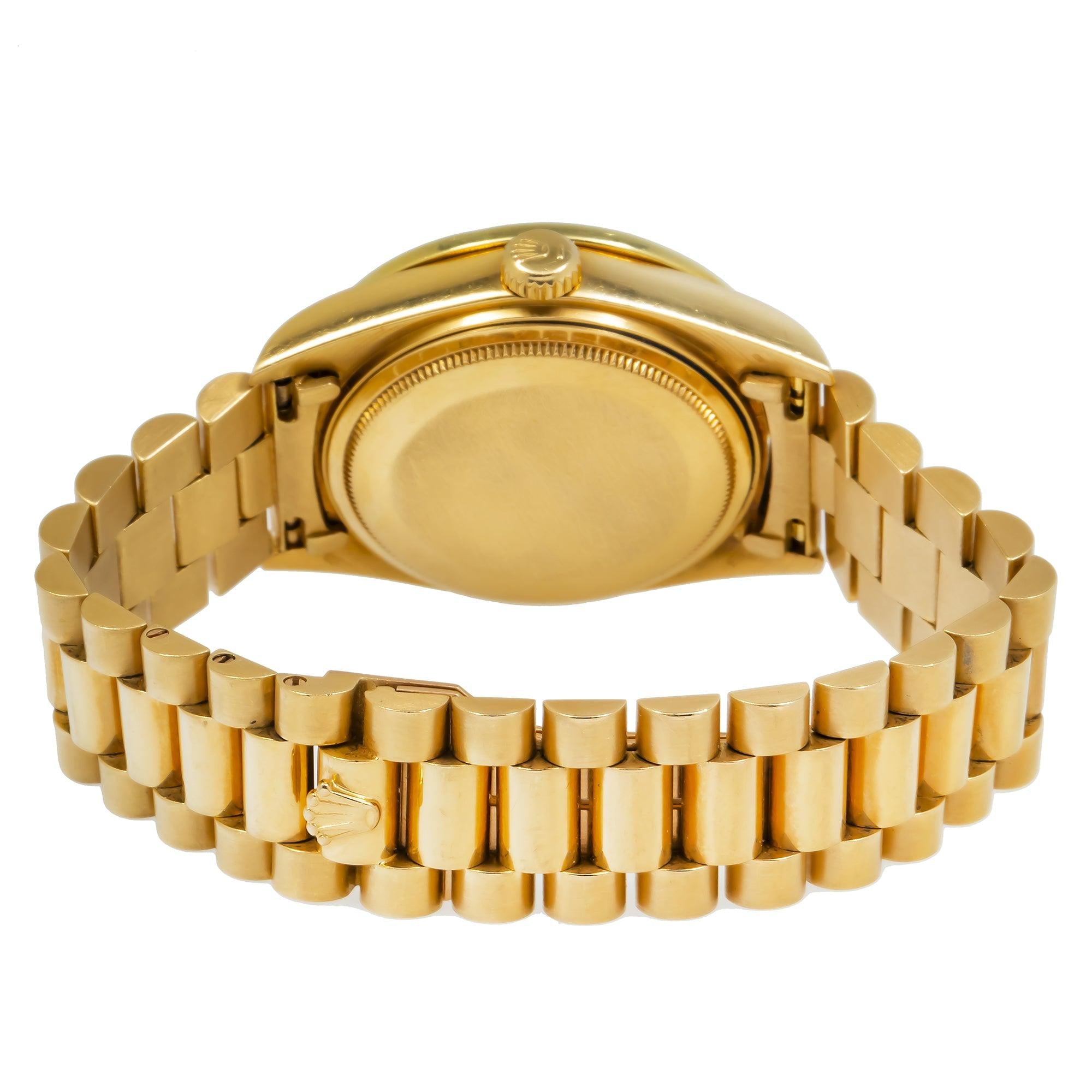 Rolex Day-Date 18038 36MM Mother Of Pearl Diamond Dial With Yellow Gold Diamond Bezel