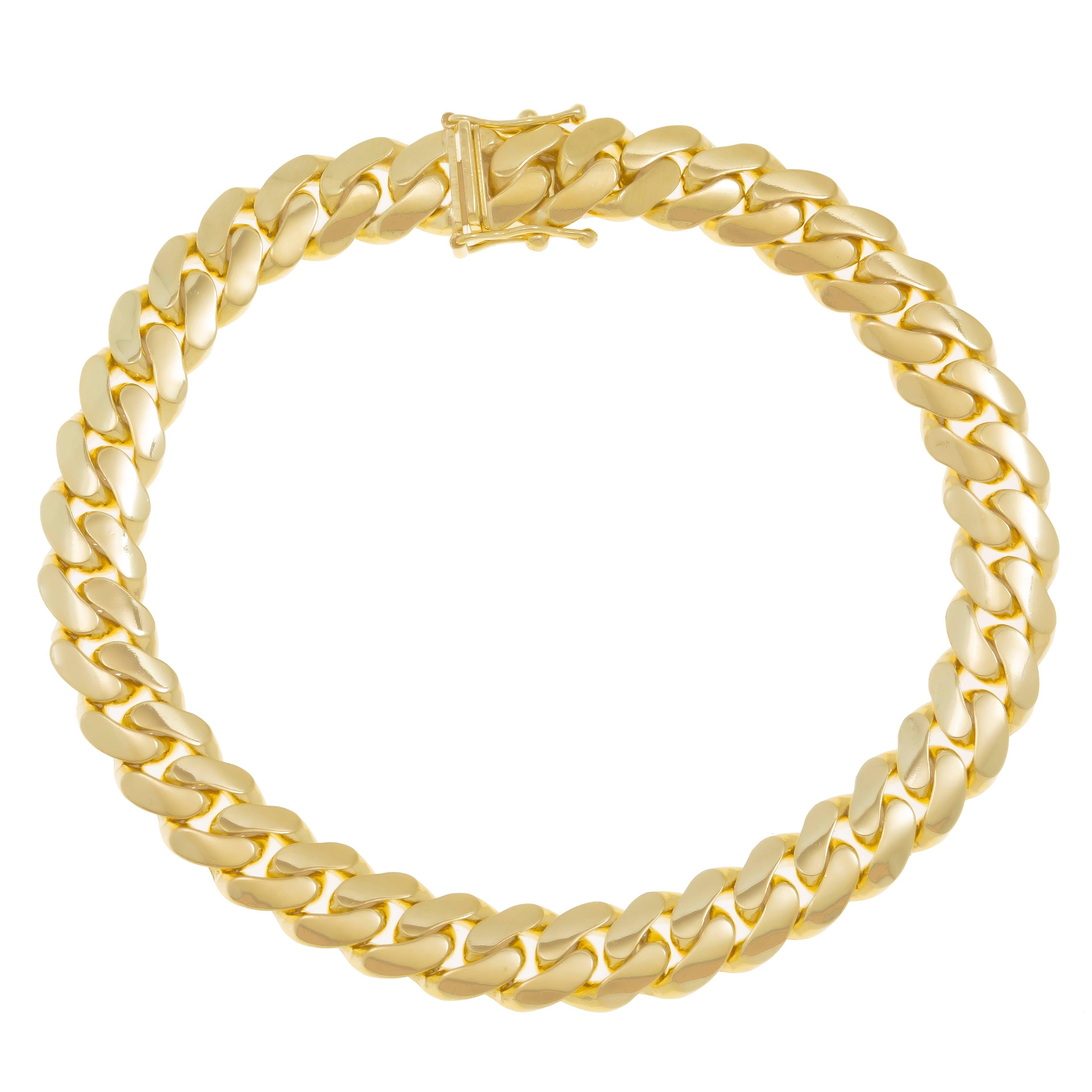14K GOLD 10MM HOLLOW MIAMI CUBAN LINK BRACELET