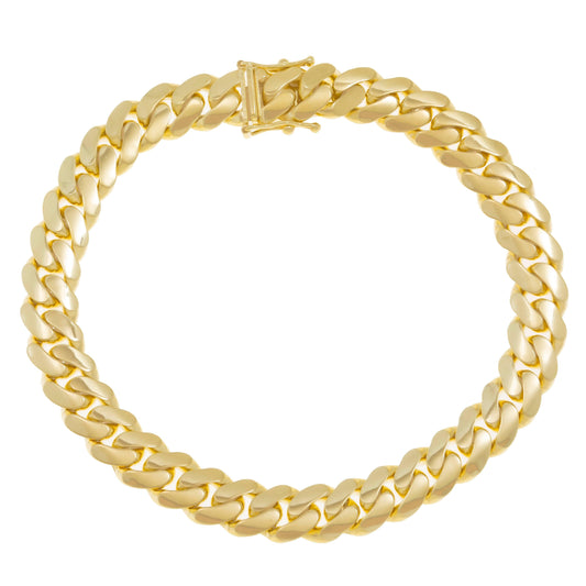 14K GOLD 10MM HOLLOW MIAMI CUBAN LINK BRACELET
