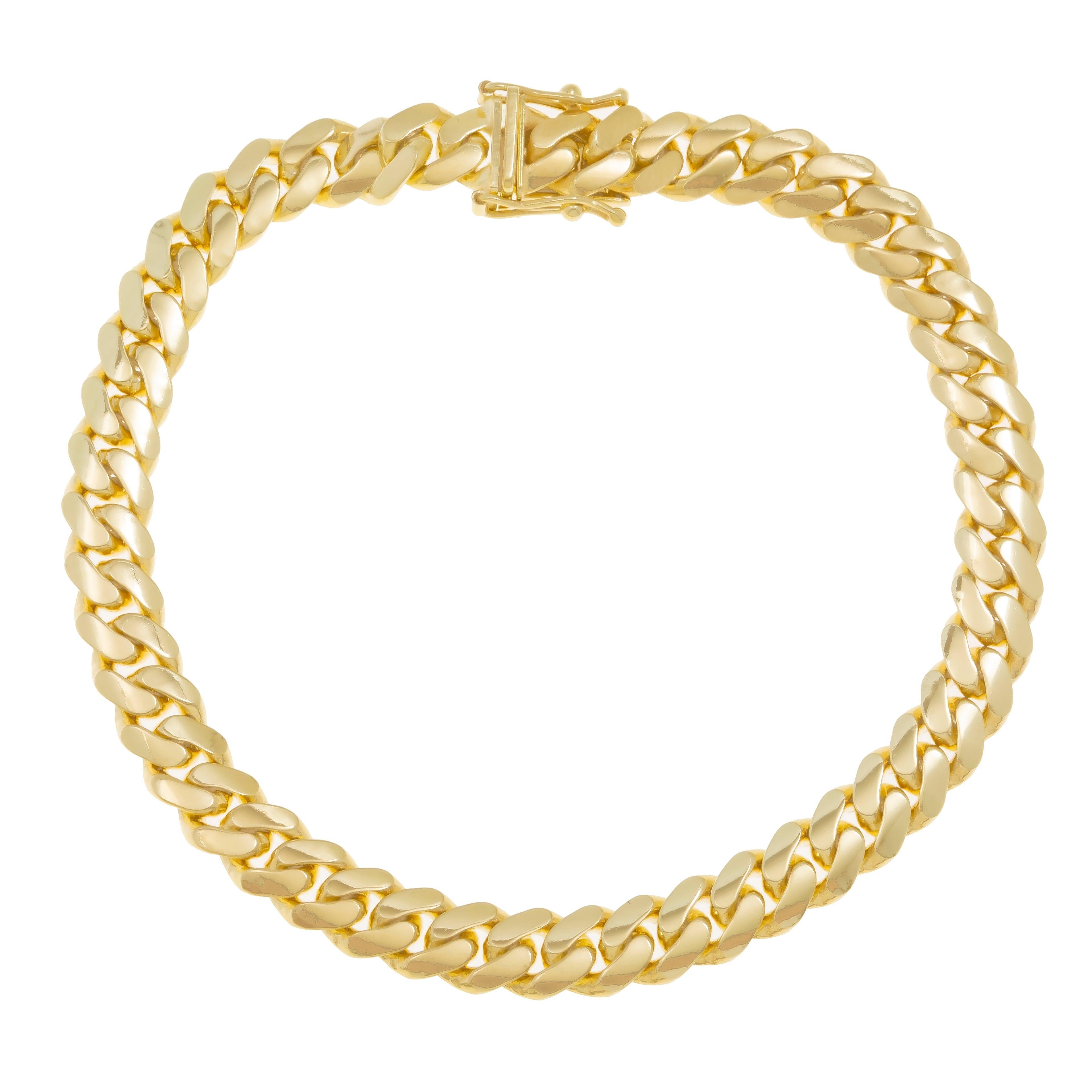 14K GOLD 7MM SOLID MIAMI CUBAN LINK BRACELET