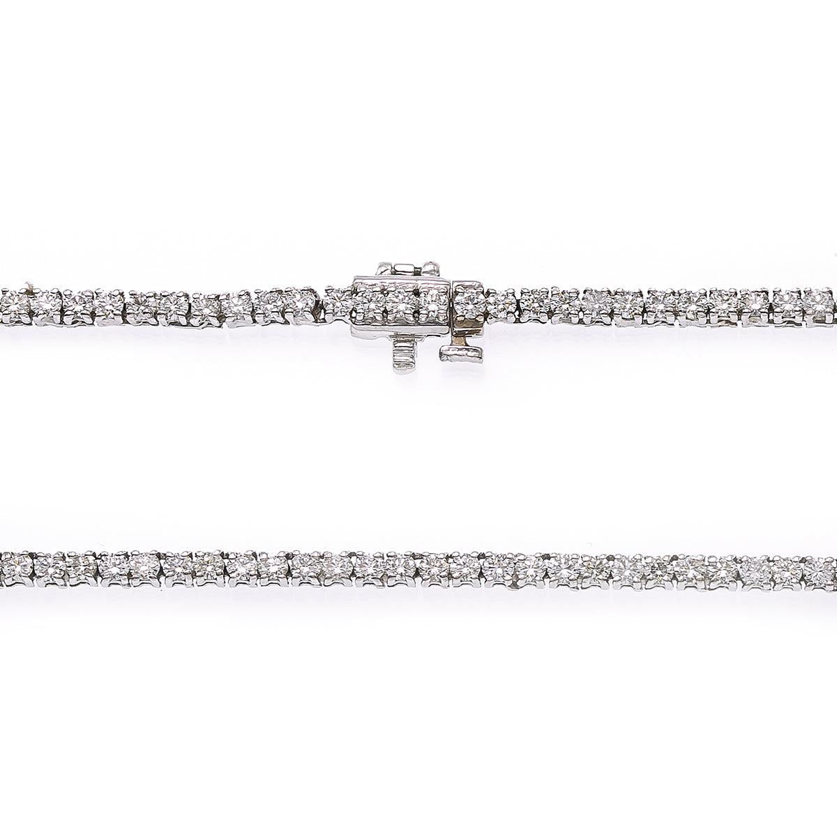 14K White Gold 28" Men's Tennis Chain With 8.75 CT Diamonds