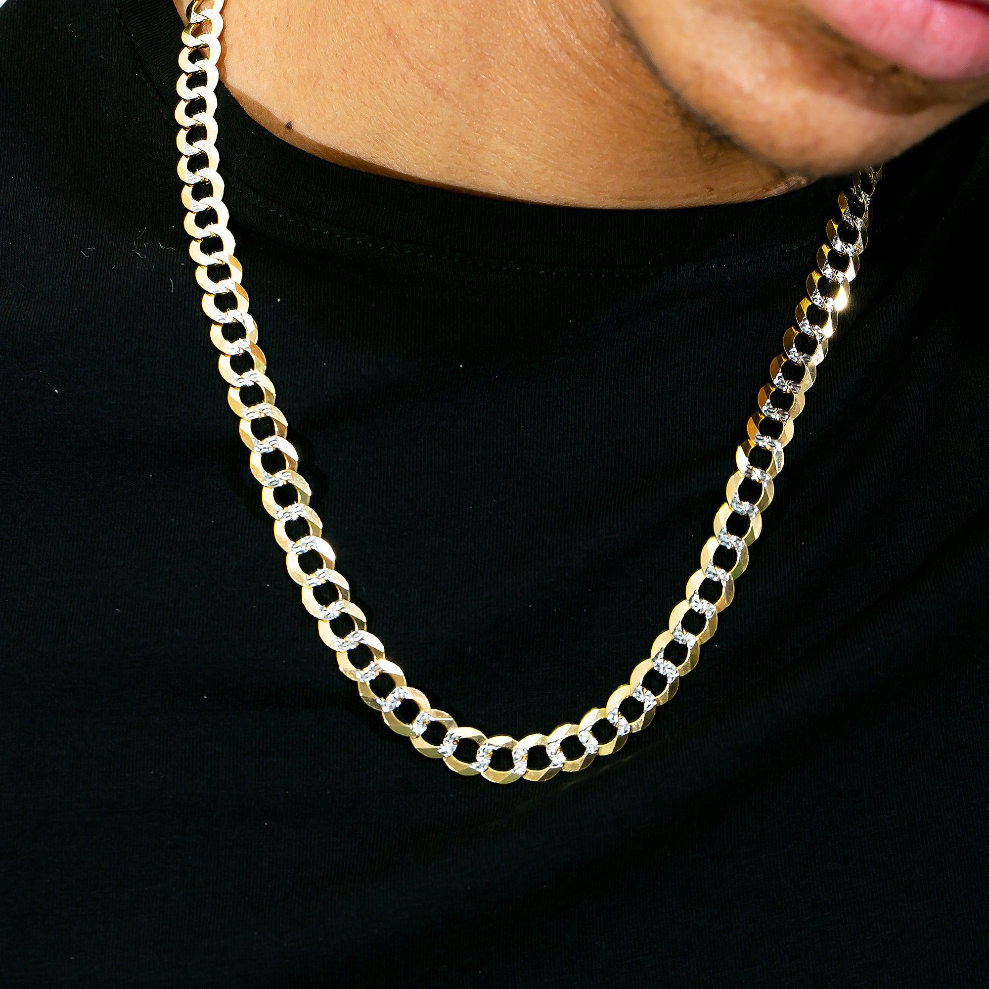 14K SOLID YELLOW GOLD 10MM DIAMOND CUT OPEN CUBAN LINK CHAIN AVAILABLE IN SIZES 18"-26"