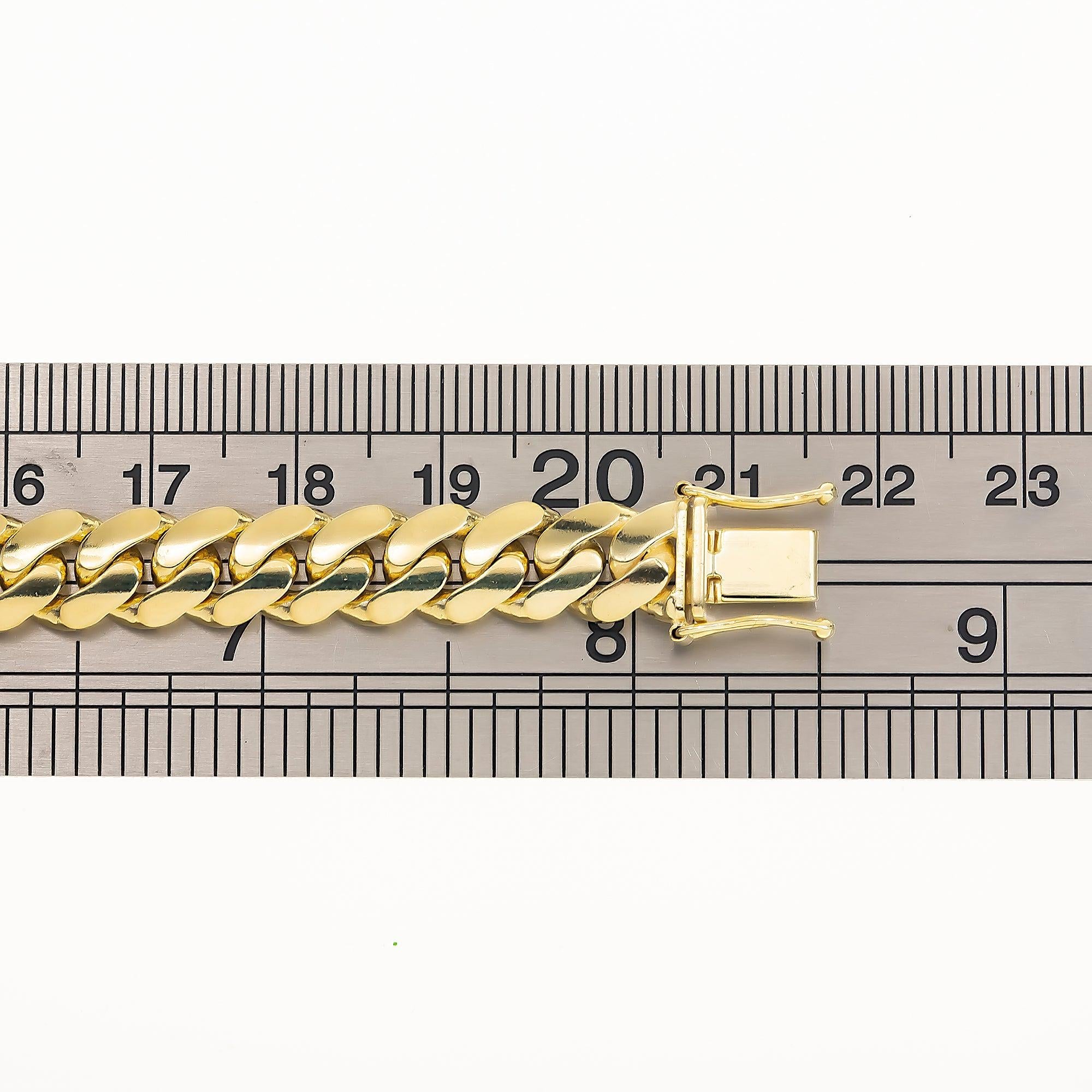 14K GOLD 10MM HOLLOW MIAMI CUBAN LINK BRACELET