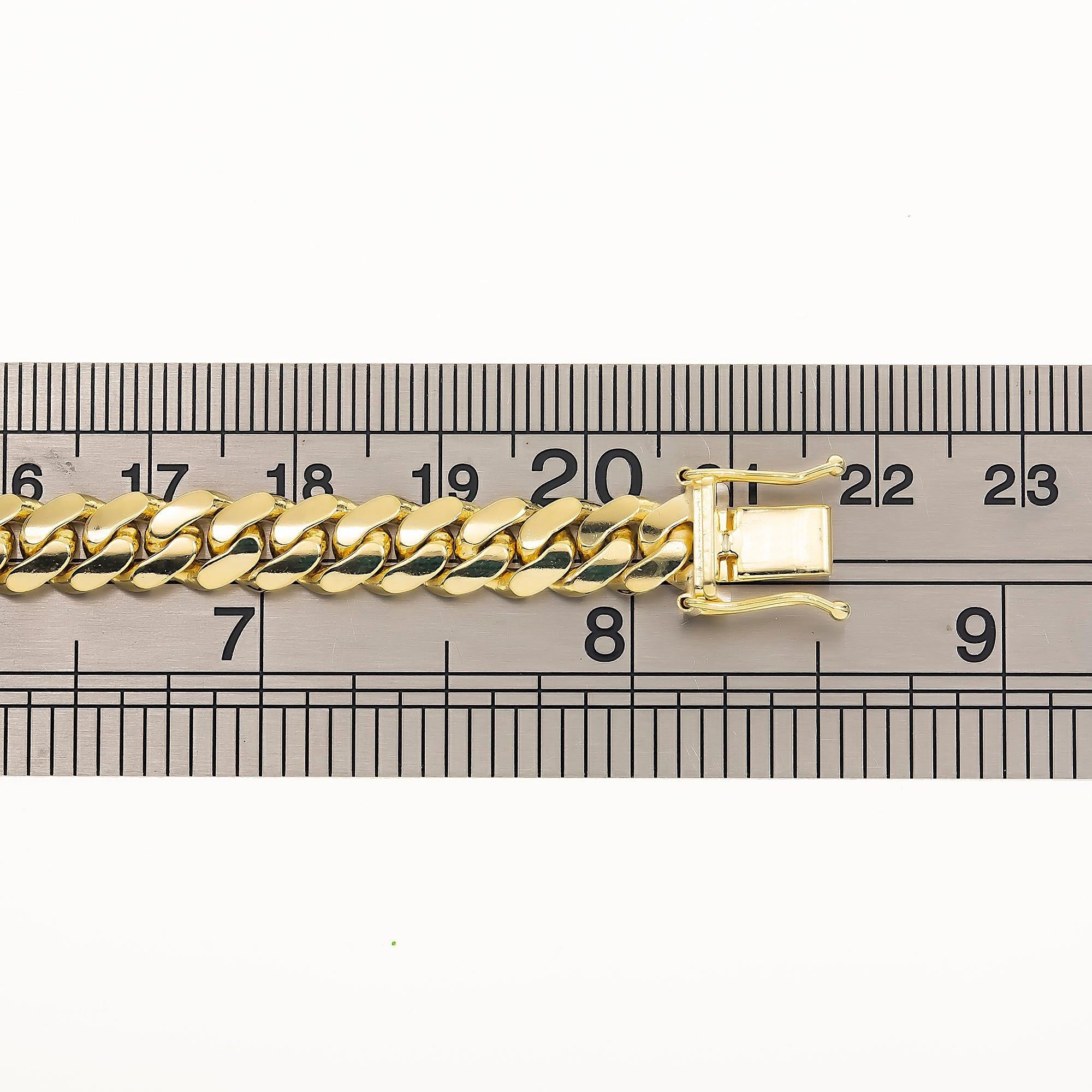 14K GOLD 7MM SOLID MIAMI CUBAN LINK BRACELET