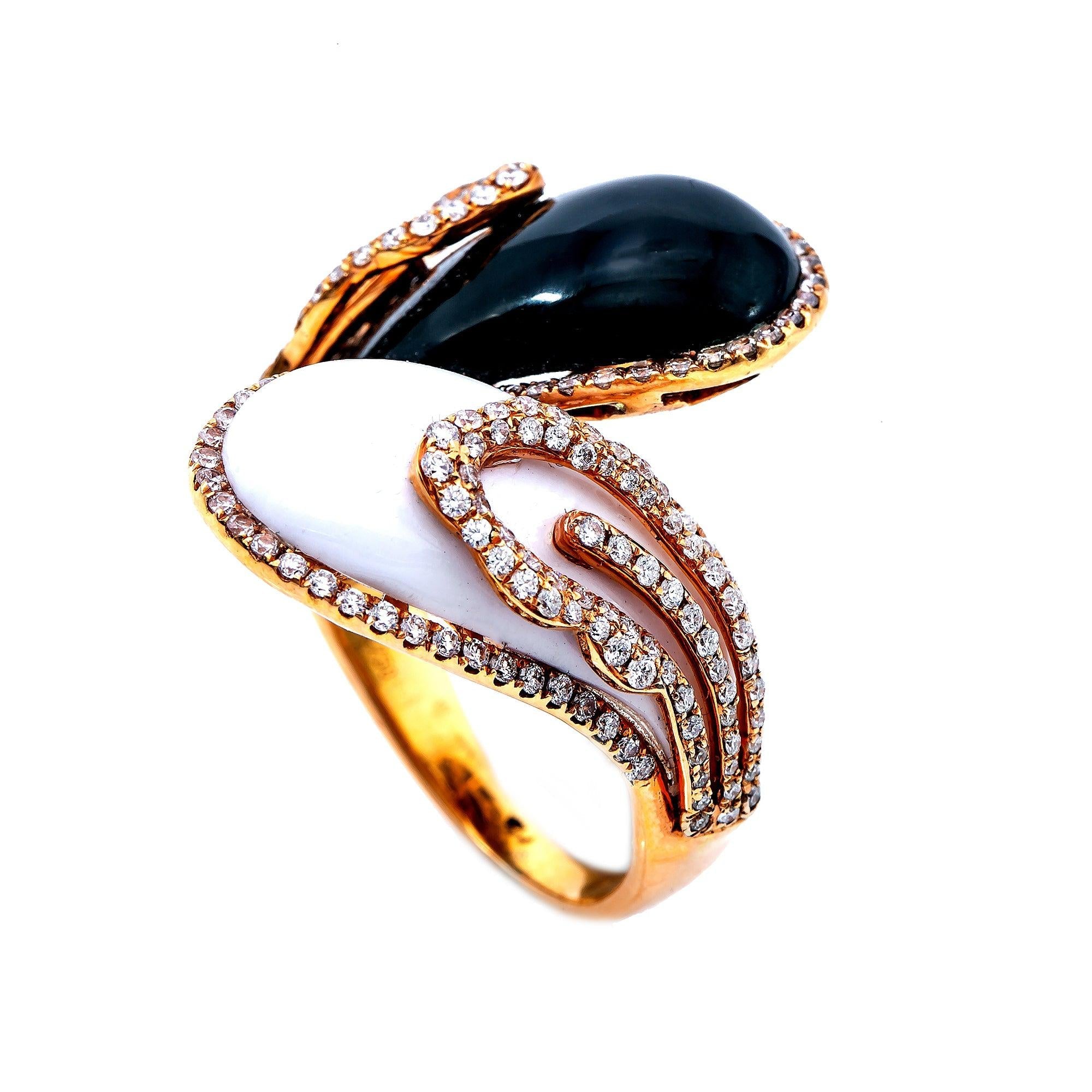 18K ROSE GOLD DIAMOND AND GEMSTONE RING 1.19 CTW