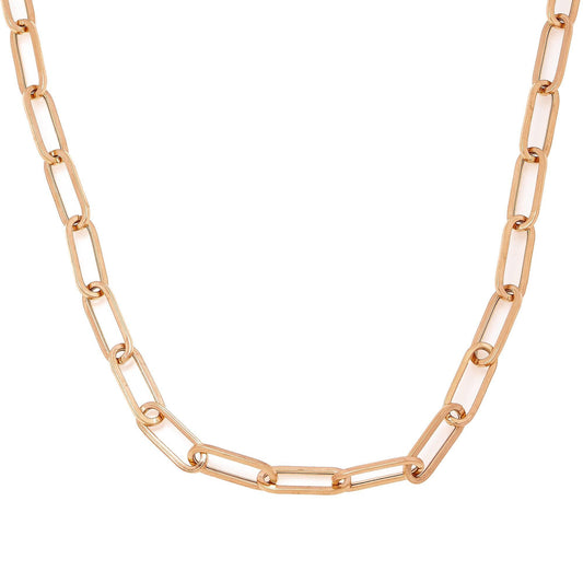 14K Rose Gold 7mm Paper Clip Chain Available In Sizes 18"-26"