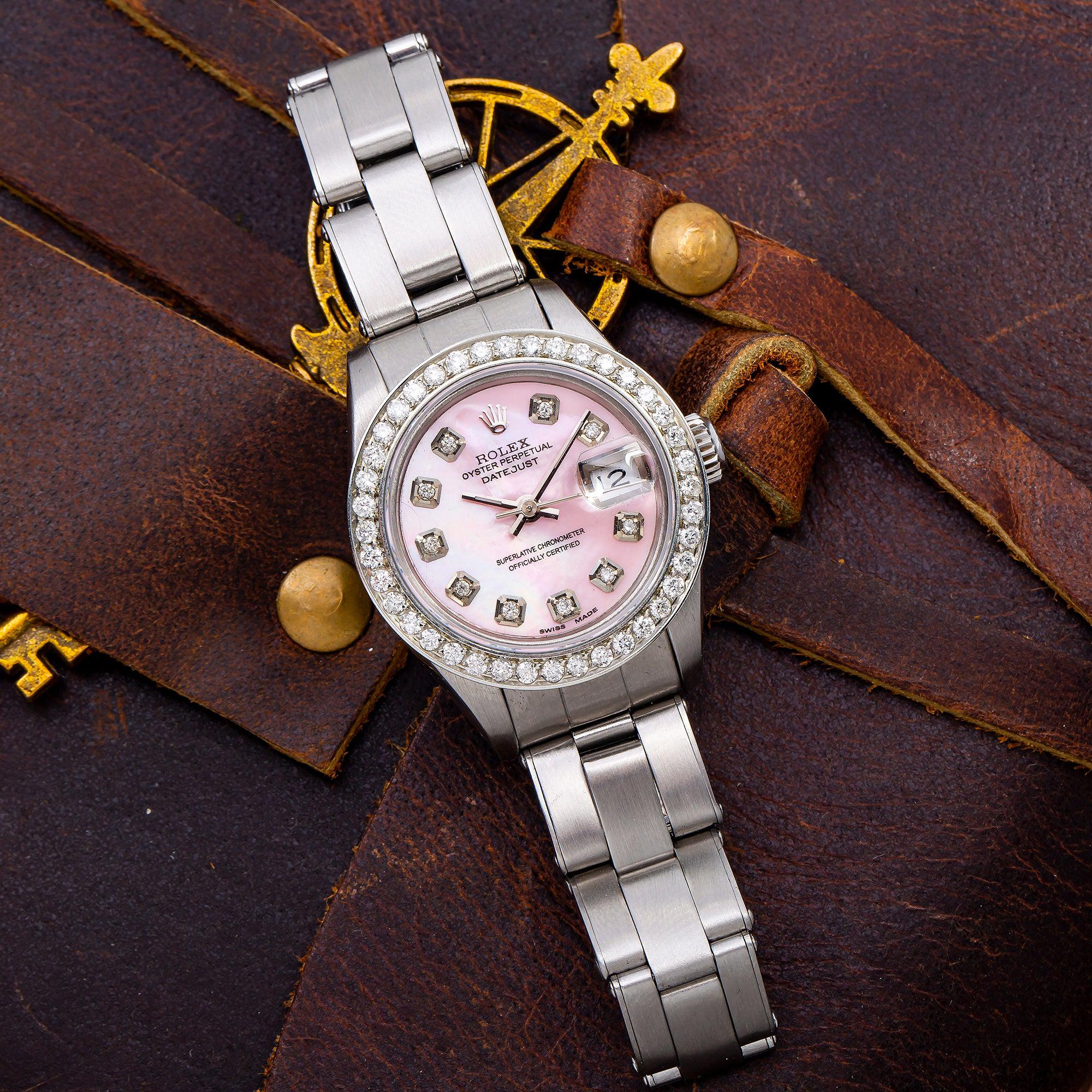 Rolex Lady-Datejust 6917 26MM Pink Diamond Dial With 0.90 CT Diamonds