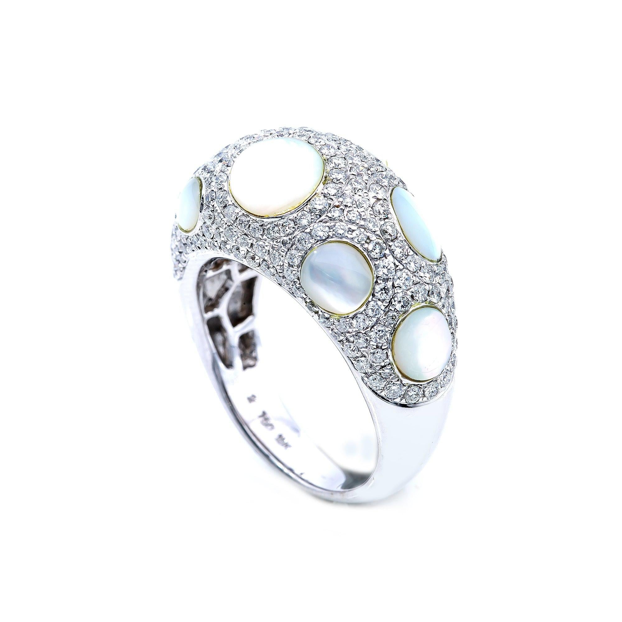 18K WHITE GOLD DIAMOND STATEMENT RING 1.40 CT