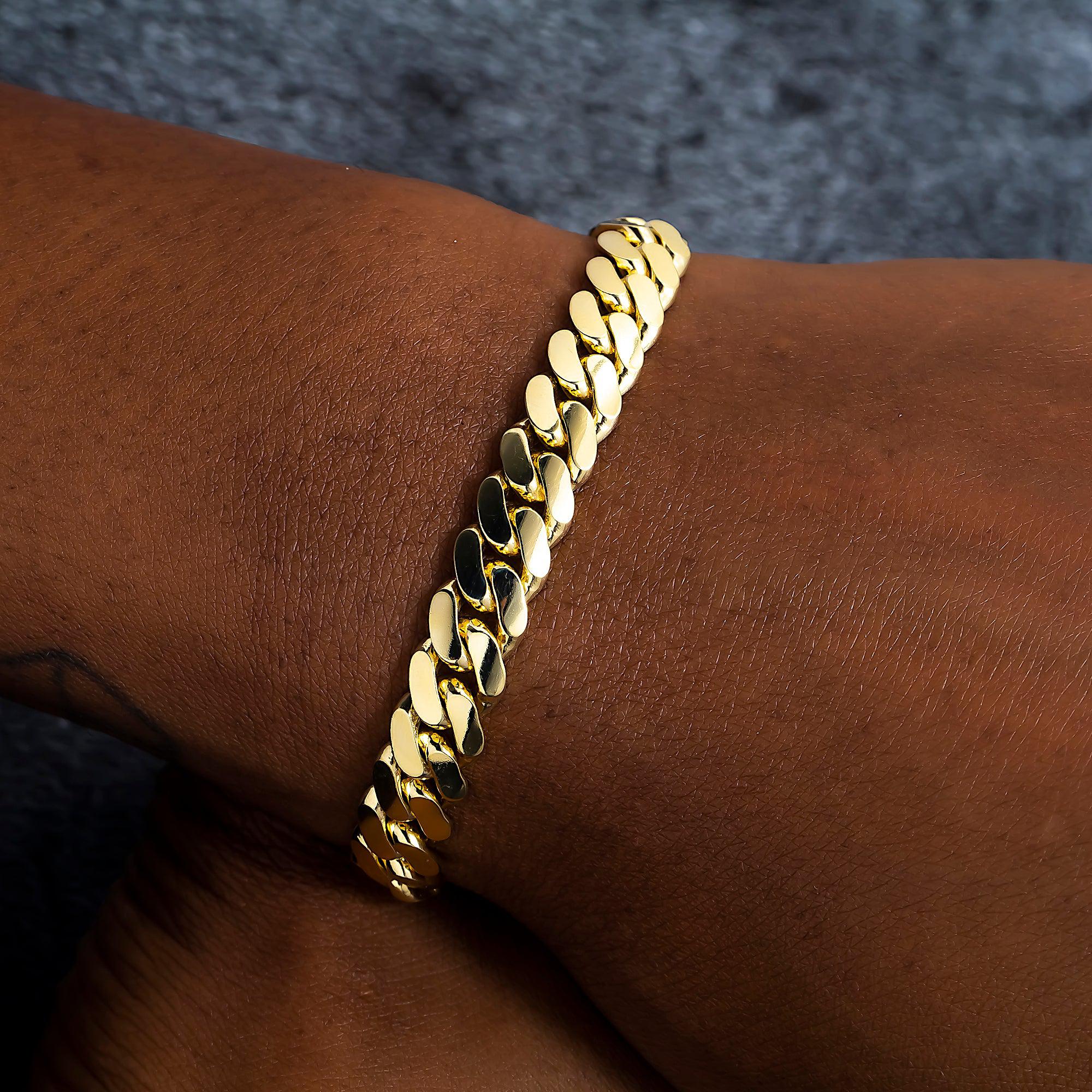 14K GOLD 10MM HOLLOW MIAMI CUBAN LINK BRACELET
