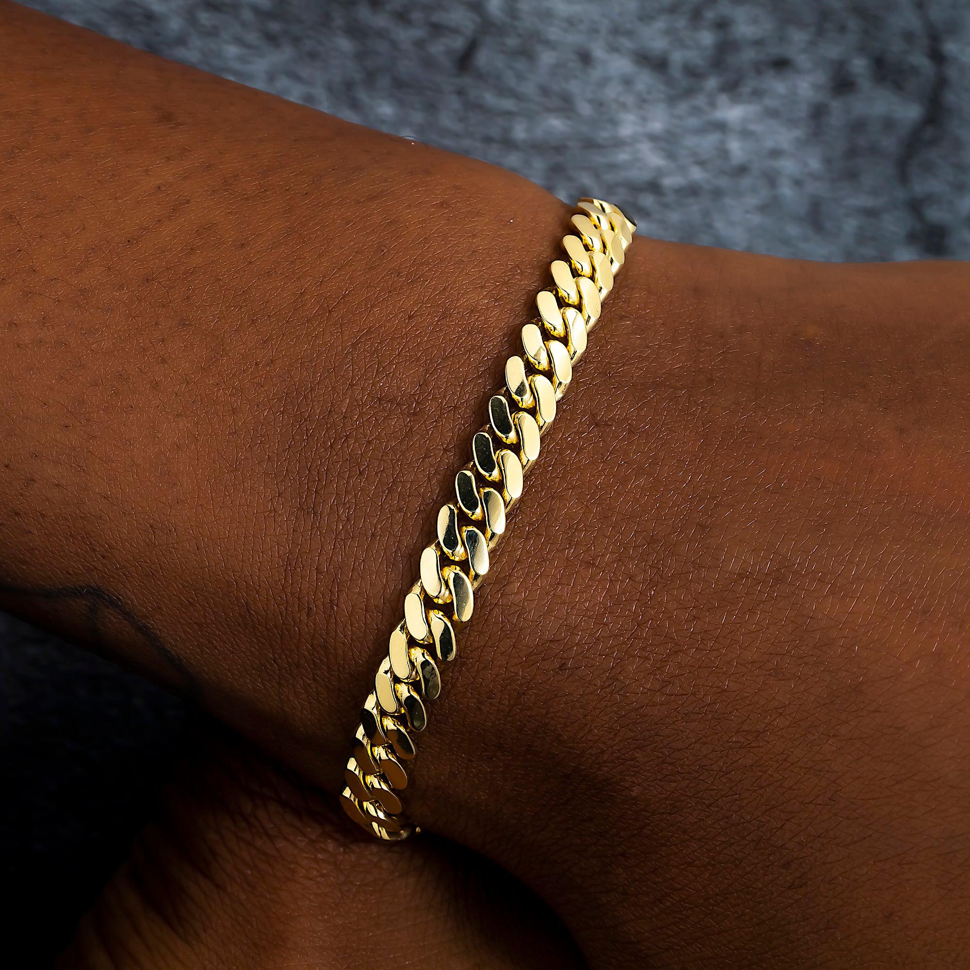 14K GOLD 6MM SOLID MIAMI CUBAN LINK BRACELET