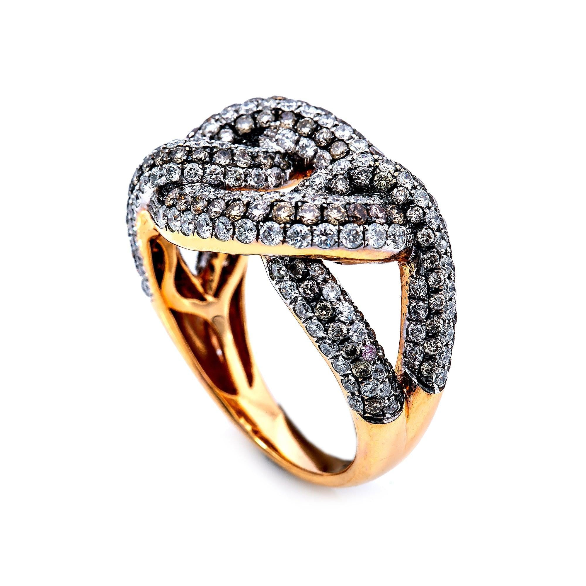 18K Rose Gold Snake Diamond Ring