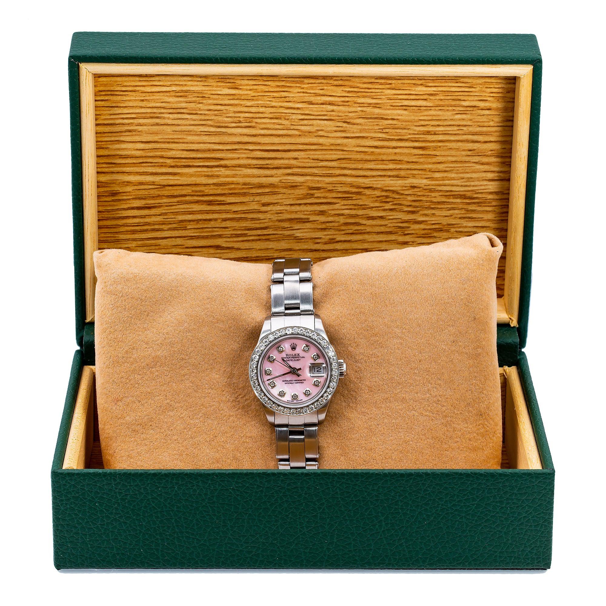 Rolex Lady-Datejust 6917 26MM Pink Diamond Dial With 0.90 CT Diamonds