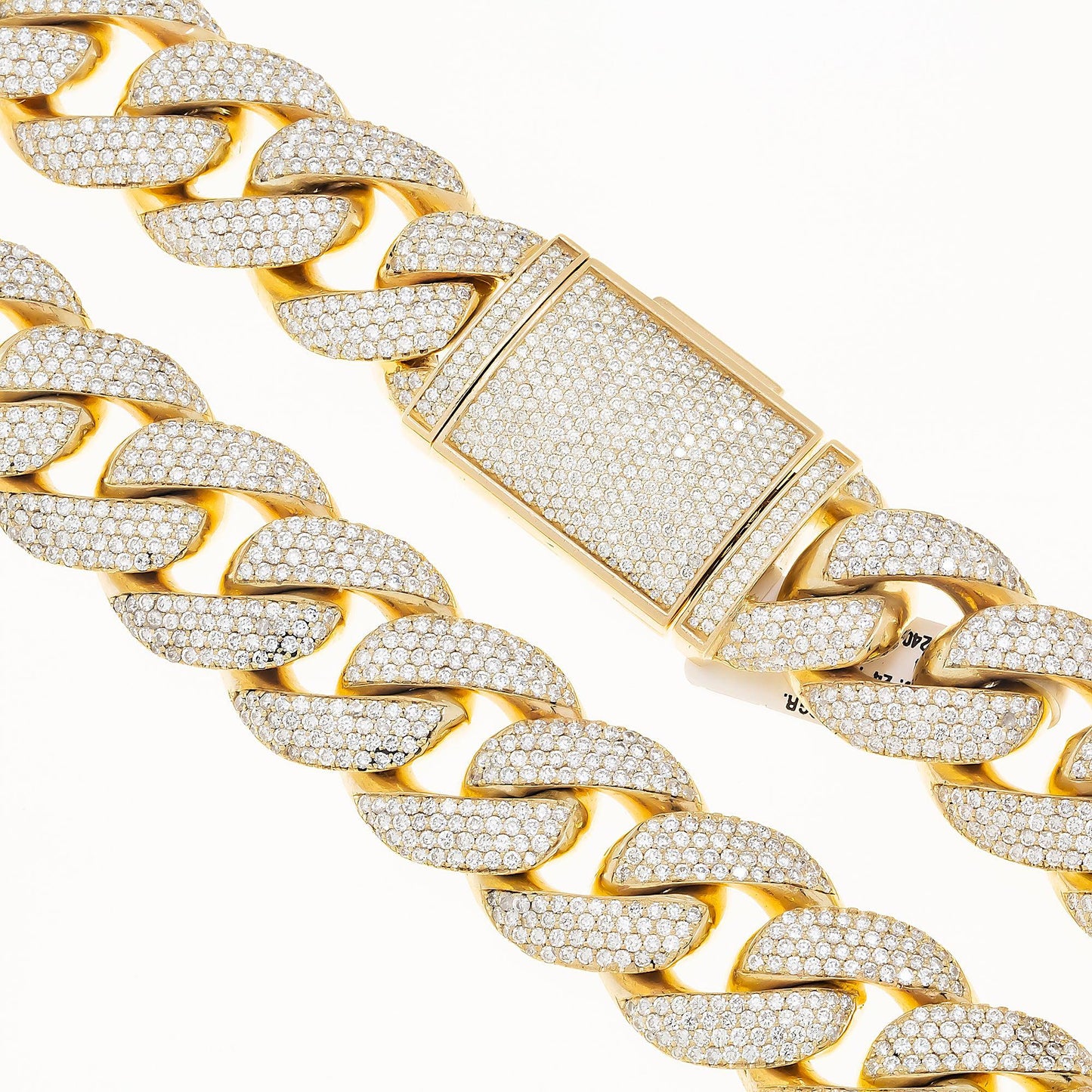 10K GOLD DIAMOND 25MM CUBAN LINK CHAIN 50.00 CT