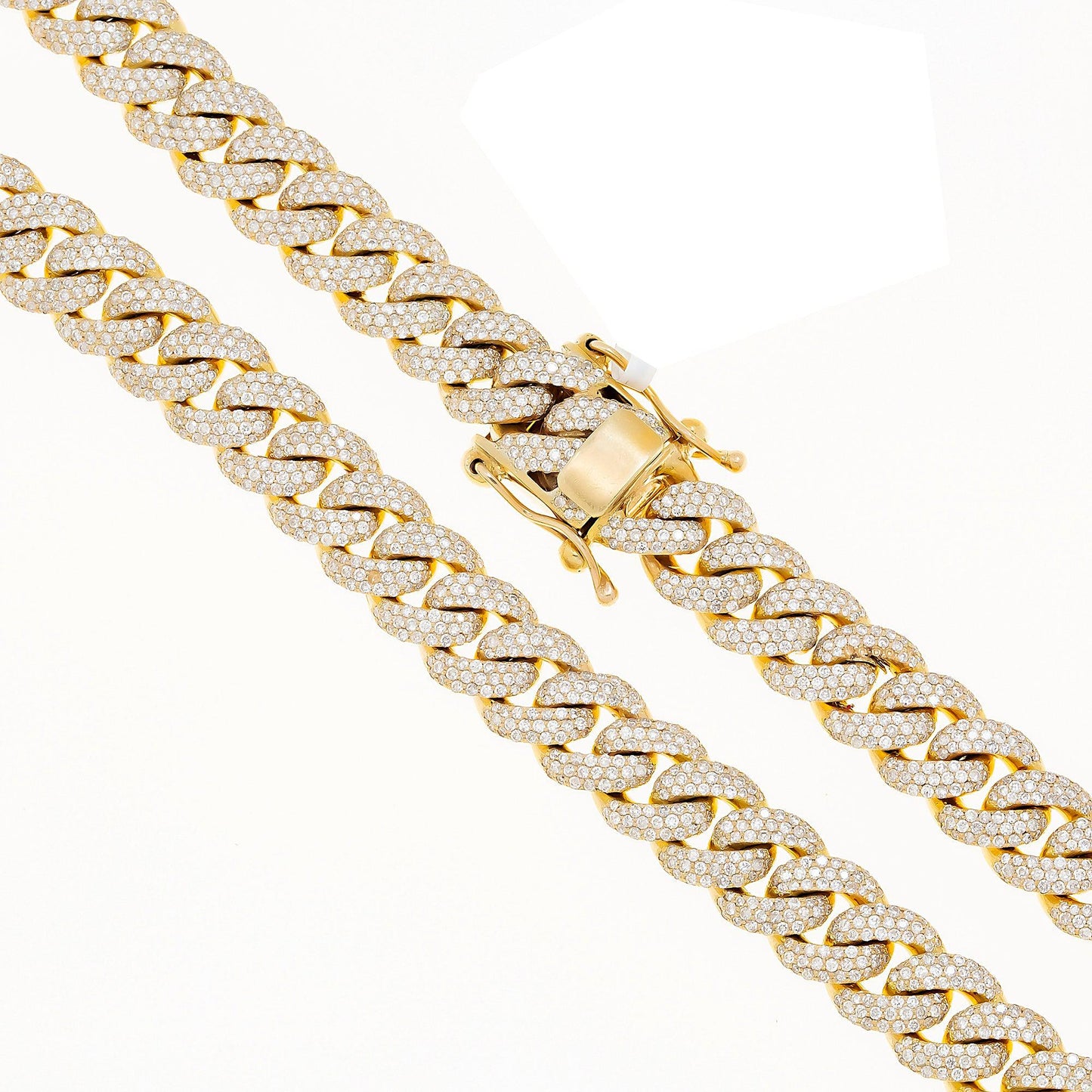 10K GOLD DIAMOND 12MM CUBAN LINK CHAIN 27.50 CT