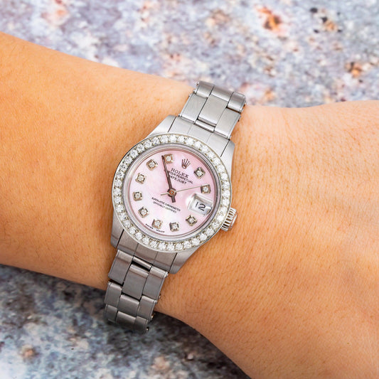 Rolex Lady-Datejust 6917 26MM Pink Diamond Dial With 0.90 CT Diamonds