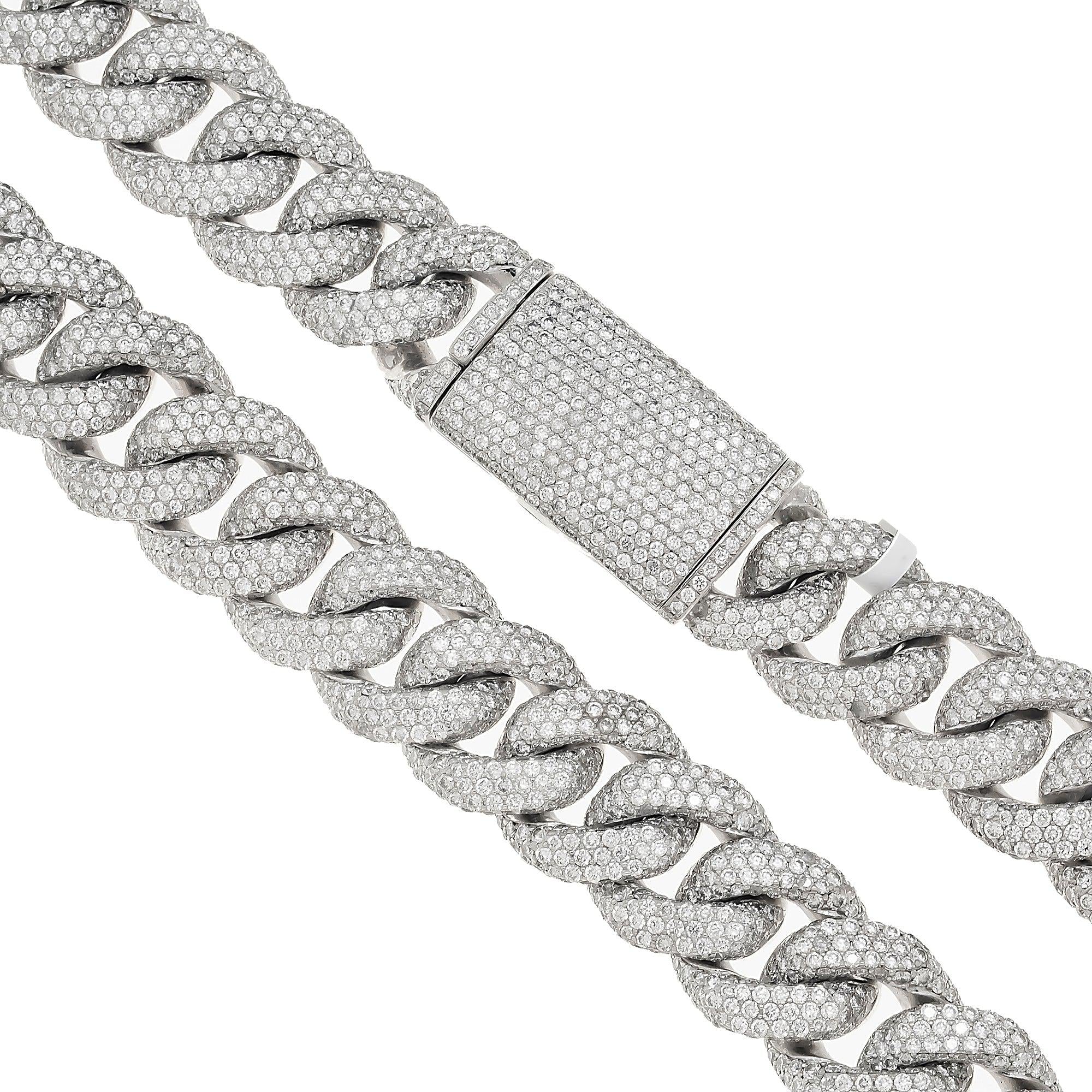 10K GOLD DIAMOND 20MM CUBAN LINK CHAIN 52.00 CT
