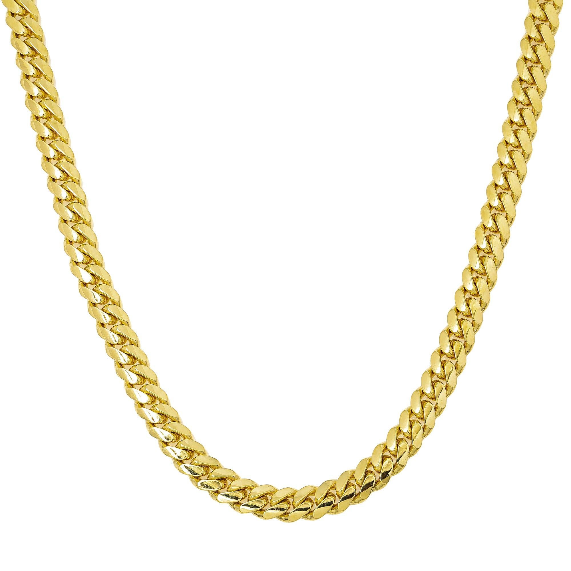 10K Yellow Gold 7mm Solid Miami Cuban Link Chain Available In Sizes 18"-26"