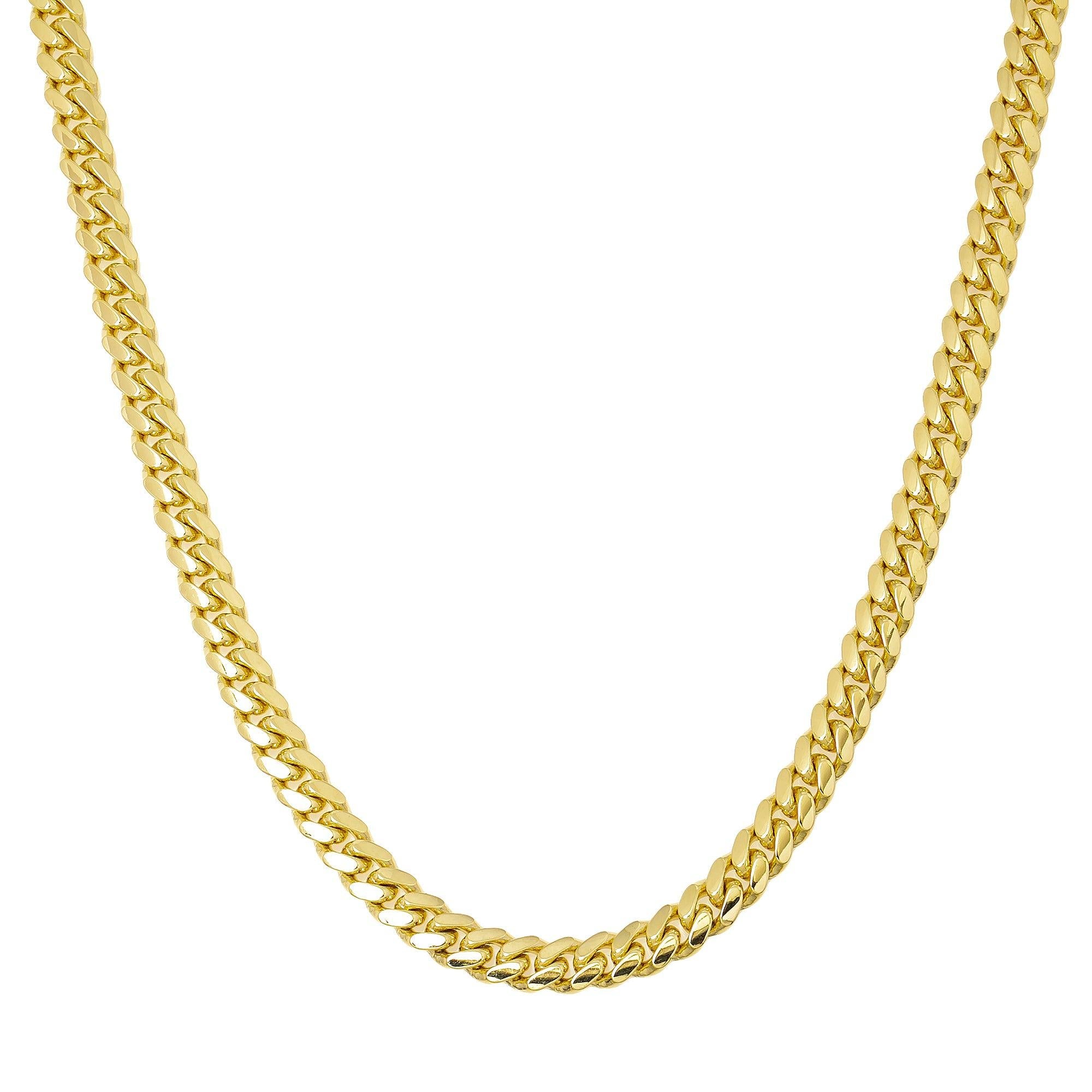 10K Yellow Gold 6mm Solid Miami Cuban Link Chain Available In Sizes 18"-26"