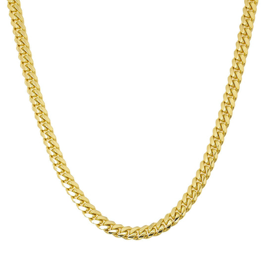 10K Yellow Gold 6mm Solid Miami Cuban Link Chain Available In Sizes 18"-26"