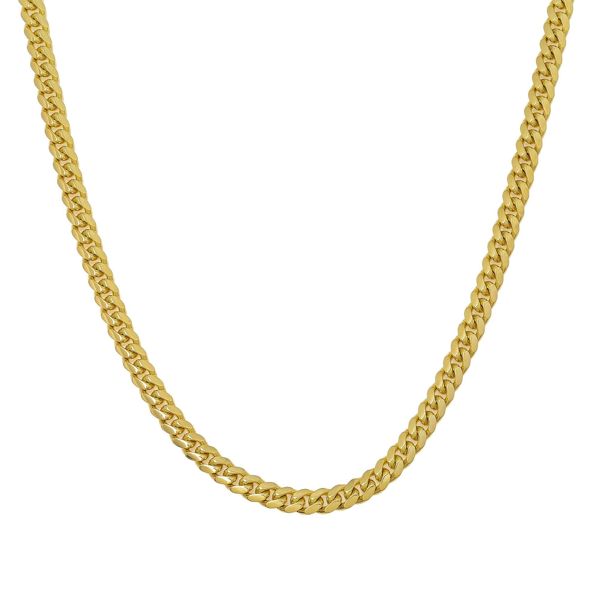 10K Yellow Gold 5mm Solid Miami Cuban Link Chain Available In Sizes 18"-24"