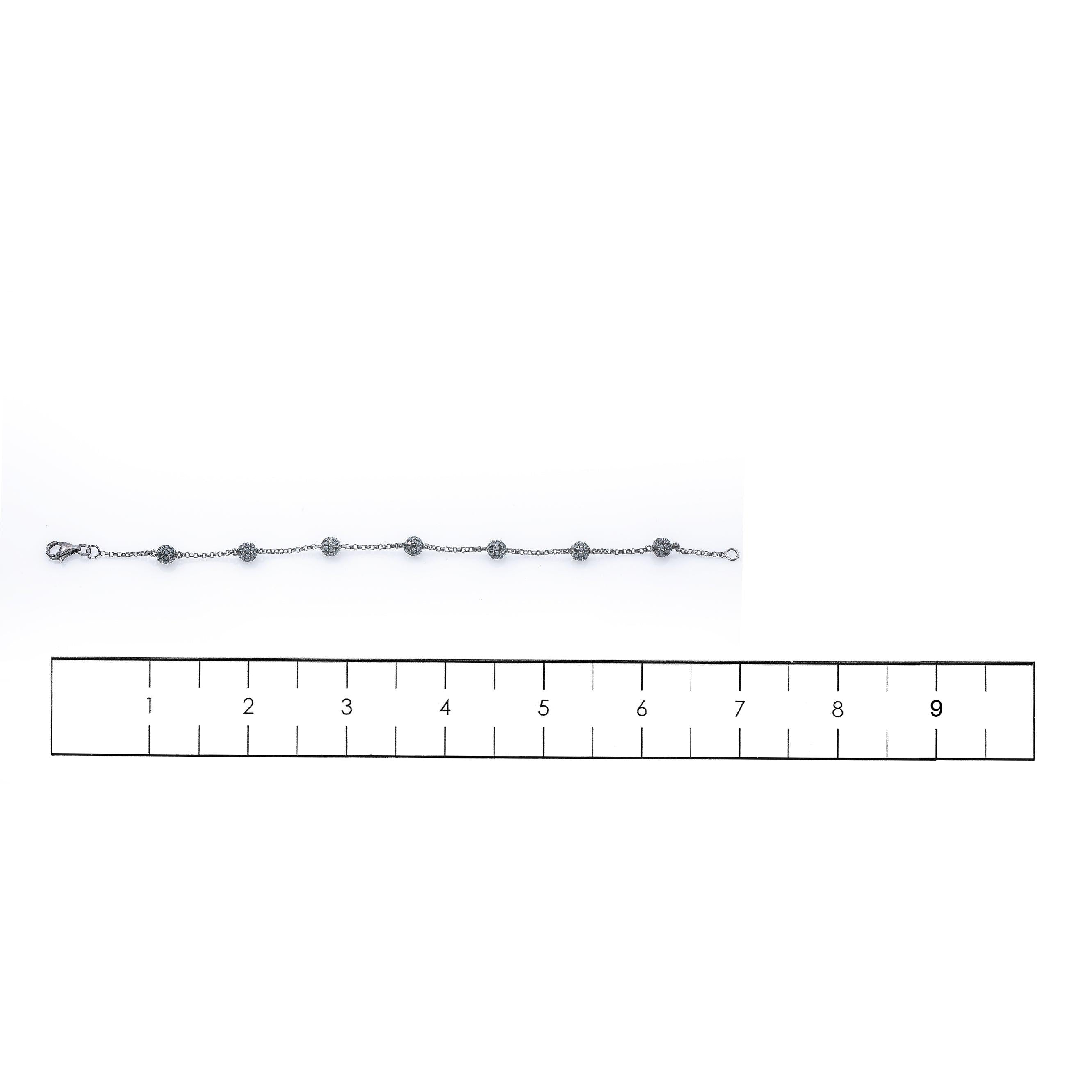 18K BLACK GOLD DIAMOND BALL SHAPED BRACELET 2.75 CT