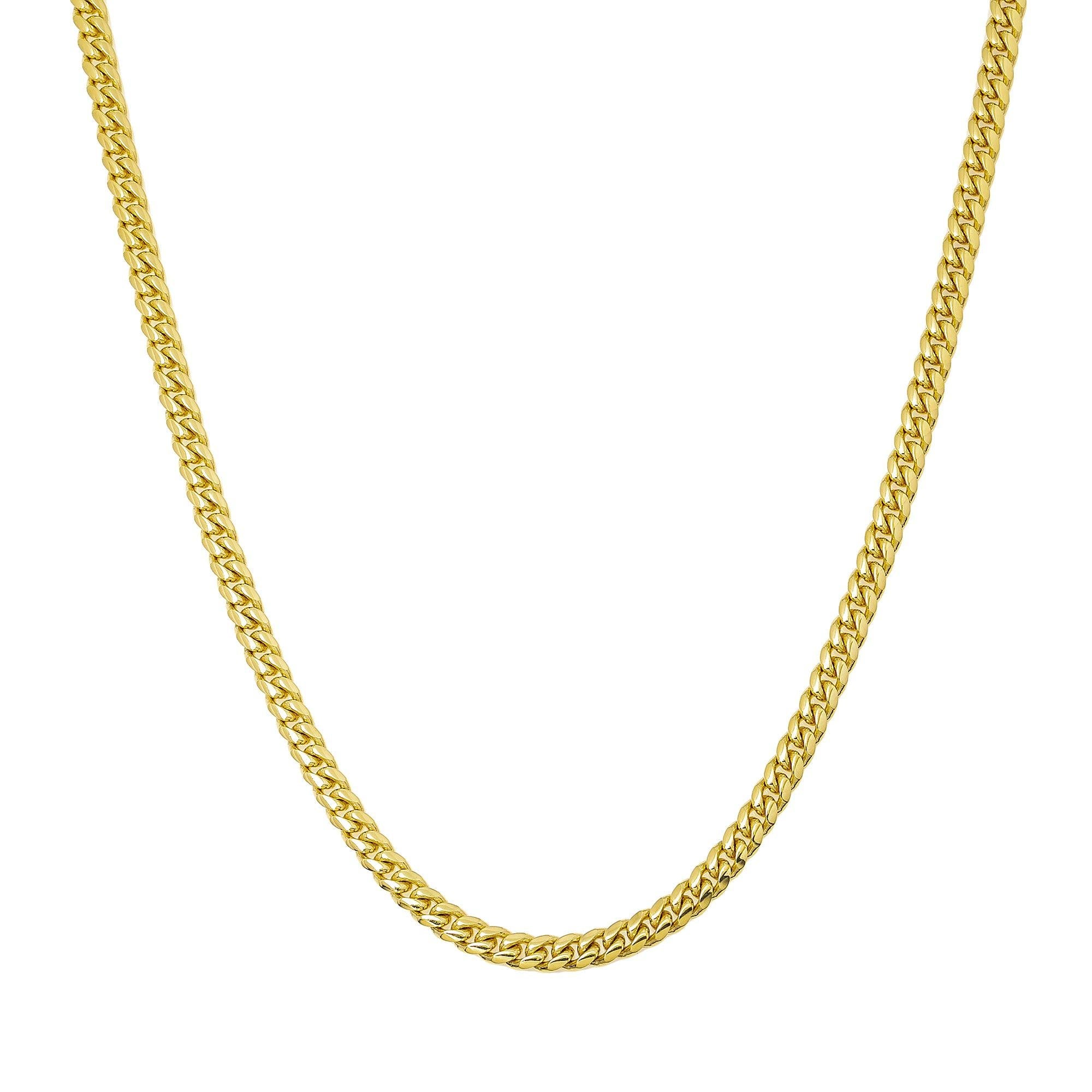 10K Yellow Gold 3mm Solid Miami Cuban Link Chain Available In Sizes 18"-26"