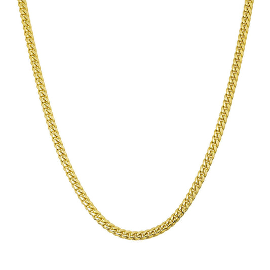 10K Yellow Gold 3mm Solid Miami Cuban Link Chain Available In Sizes 18"-26"