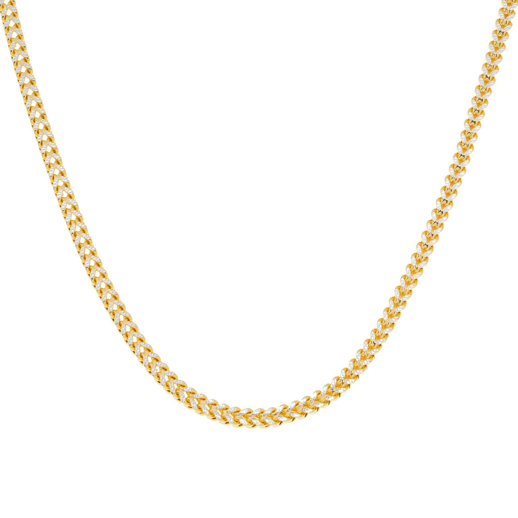 14K GOLD DIAMOND CUT 4MM FRANCO CHAIN