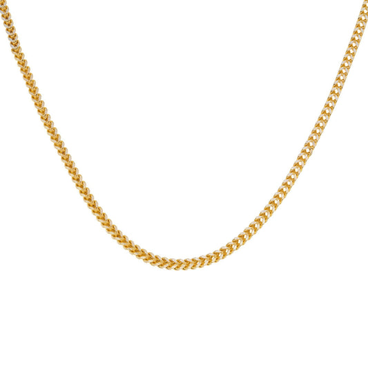 14K GOLD DIAMOND CUT 3MM FRANCO CHAIN