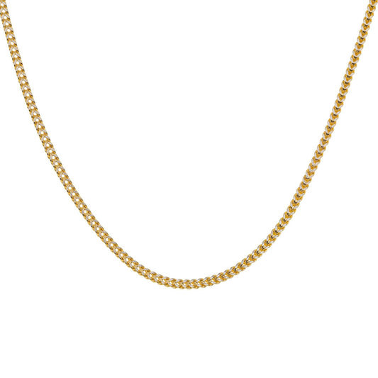 14K GOLD DIAMOND CUT 2MM HOLLOW FRANCO CHAIN
