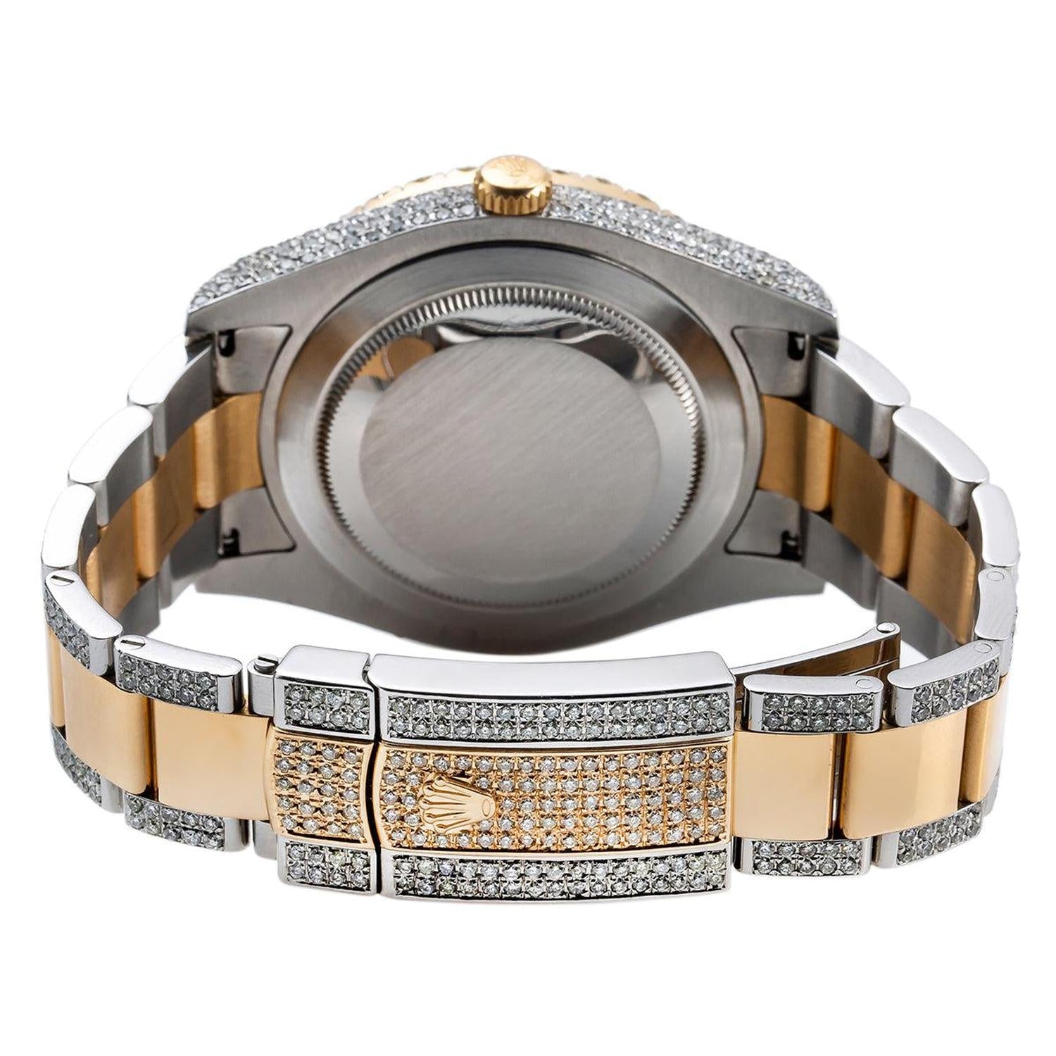 Rolex Datejust 41MM 116333 Diamond Paved Dial Diamond Bezel Two Tone Semi Diamond Oyster Bracelet 12.5ct
