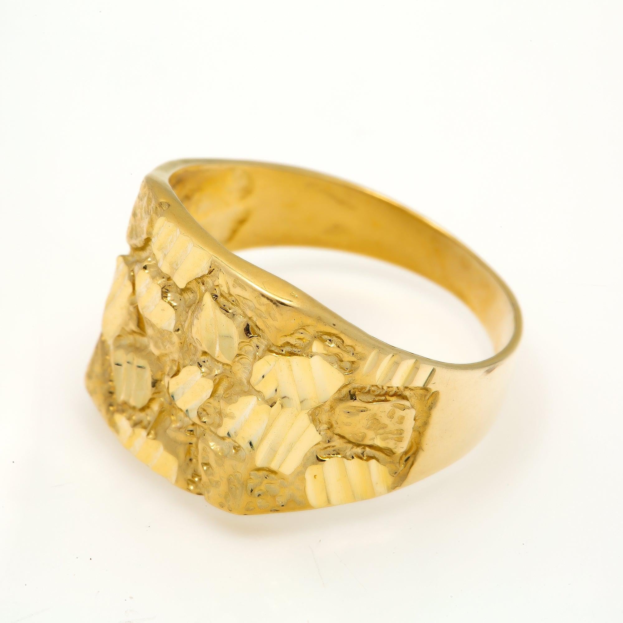 10K YELLOW GOLD NUGGET RING 4.0G