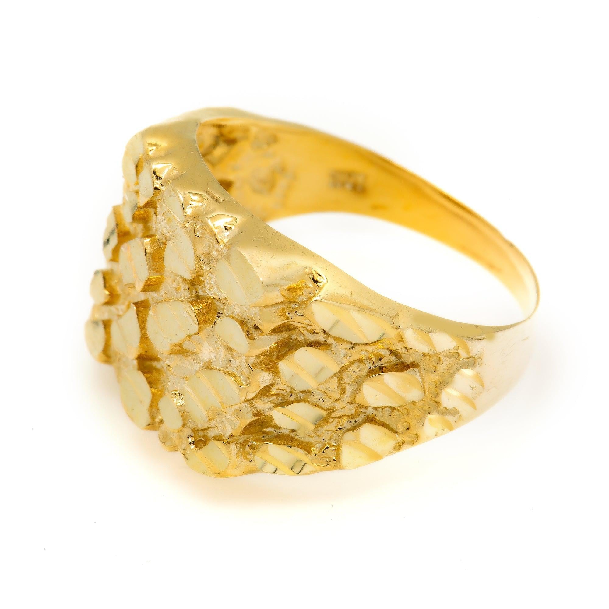 10K YELLOW GOLD NUGGET RING 4.2G